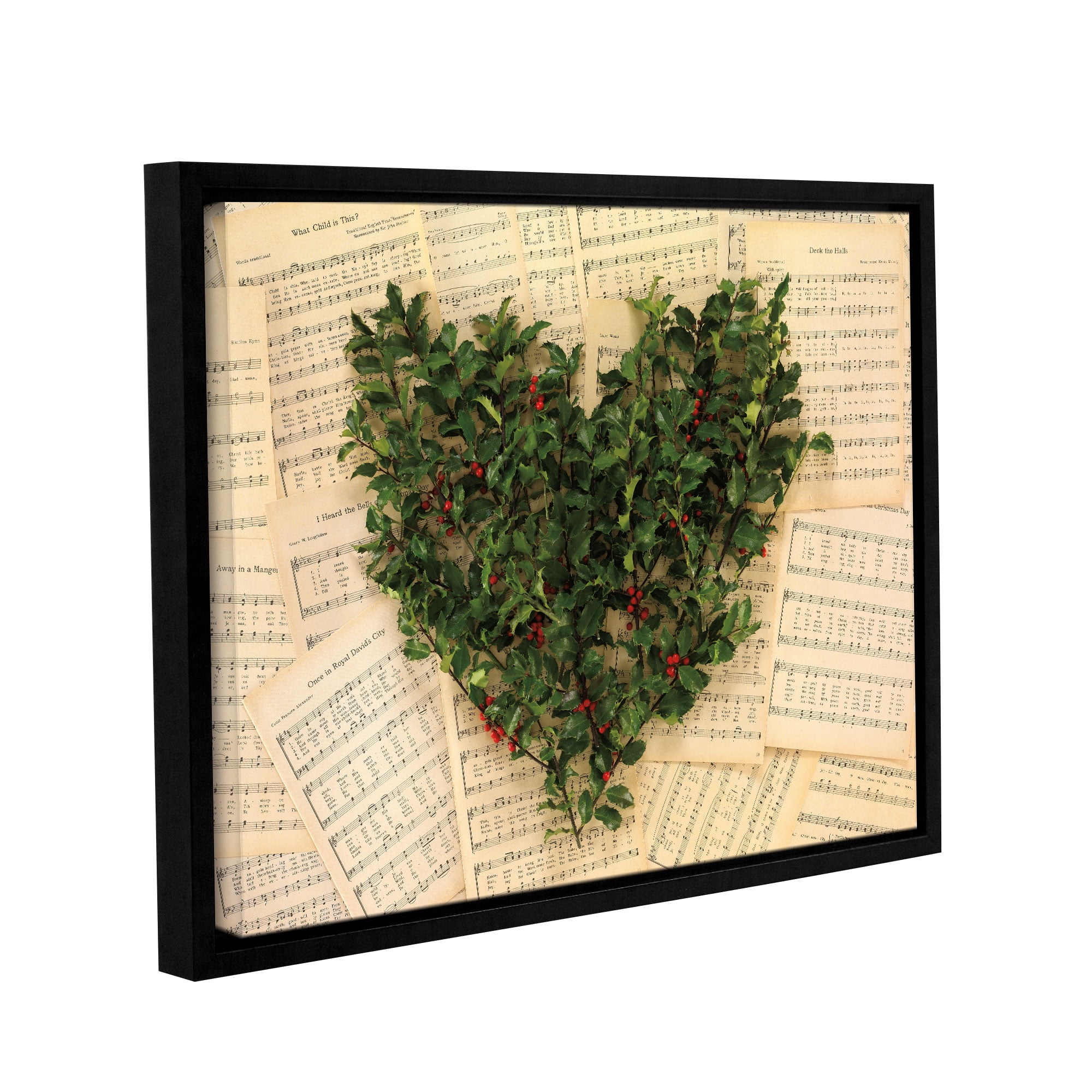 Artwall Holly Heart Music, Gallery Wrapped Floater-framed Canvas by Wild Apple