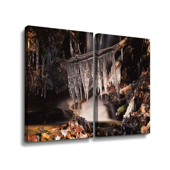 Artwall Icicles, 2 Piece Gallery Wrapped Canvas Set by Martin Podt