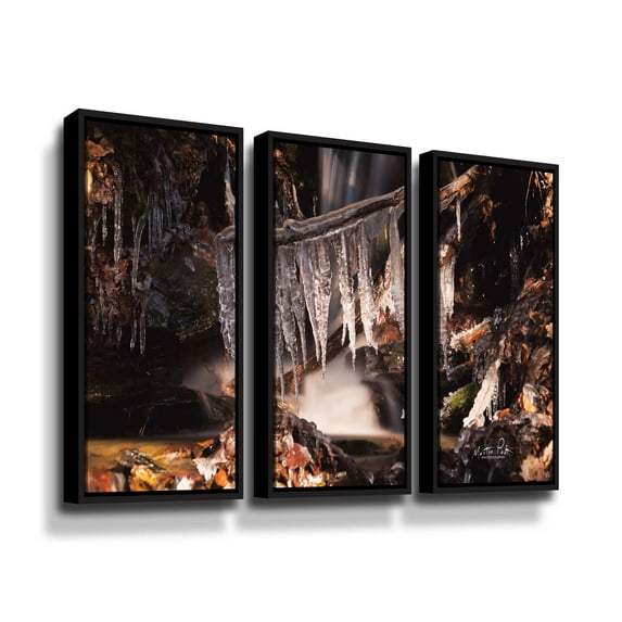 Artwall Icicles, 3 Piece Floater Framed Canvas Set by Martin Podt