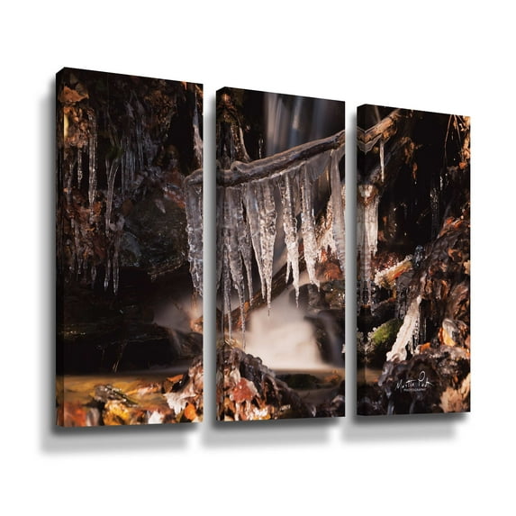 Artwall Icicles, 3 Piece Gallery Wrapped Canvas Set by Martin Podt