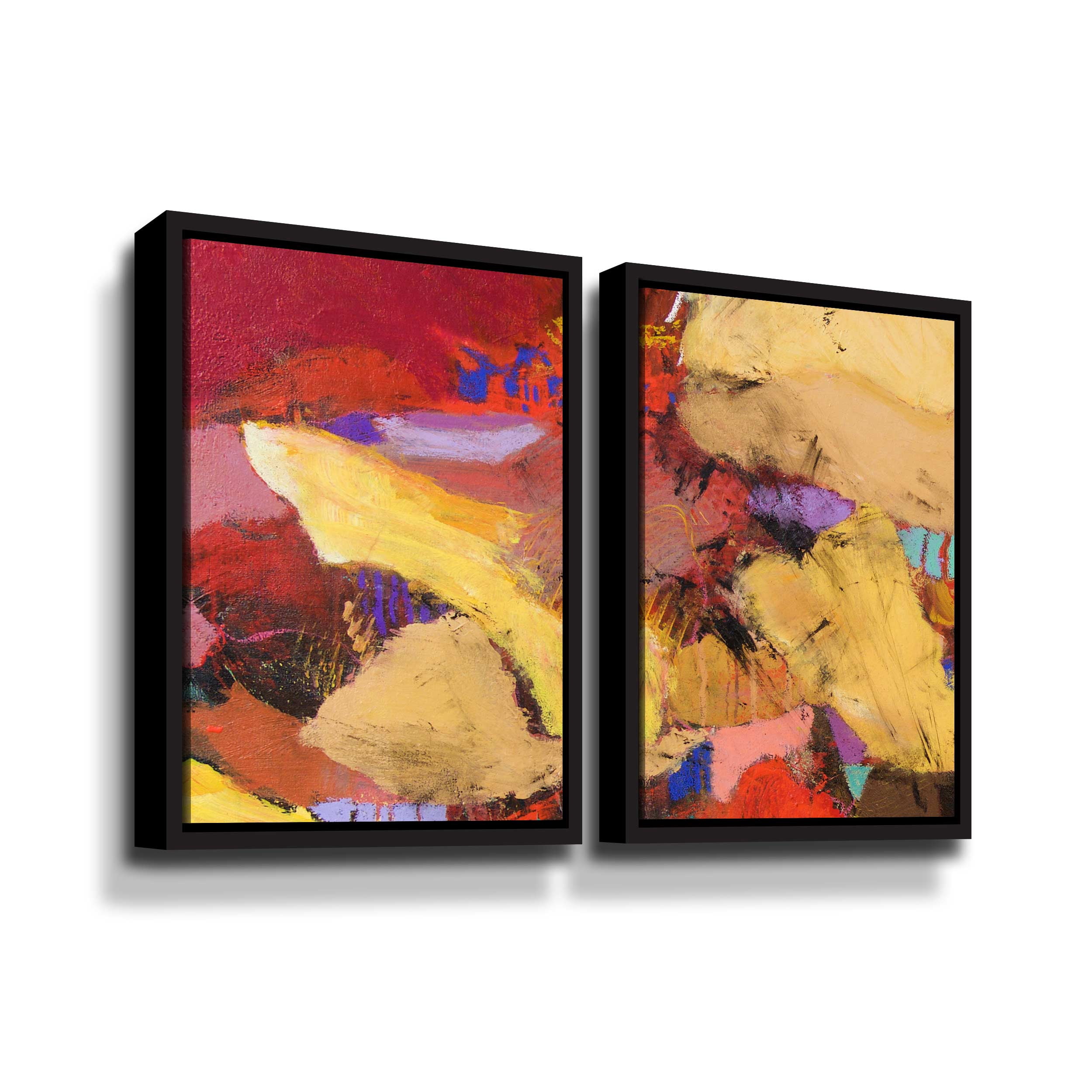 Artwall Kinky Thunder, 2 Piece Floater Framed Canvas Set by Allan Friedlander