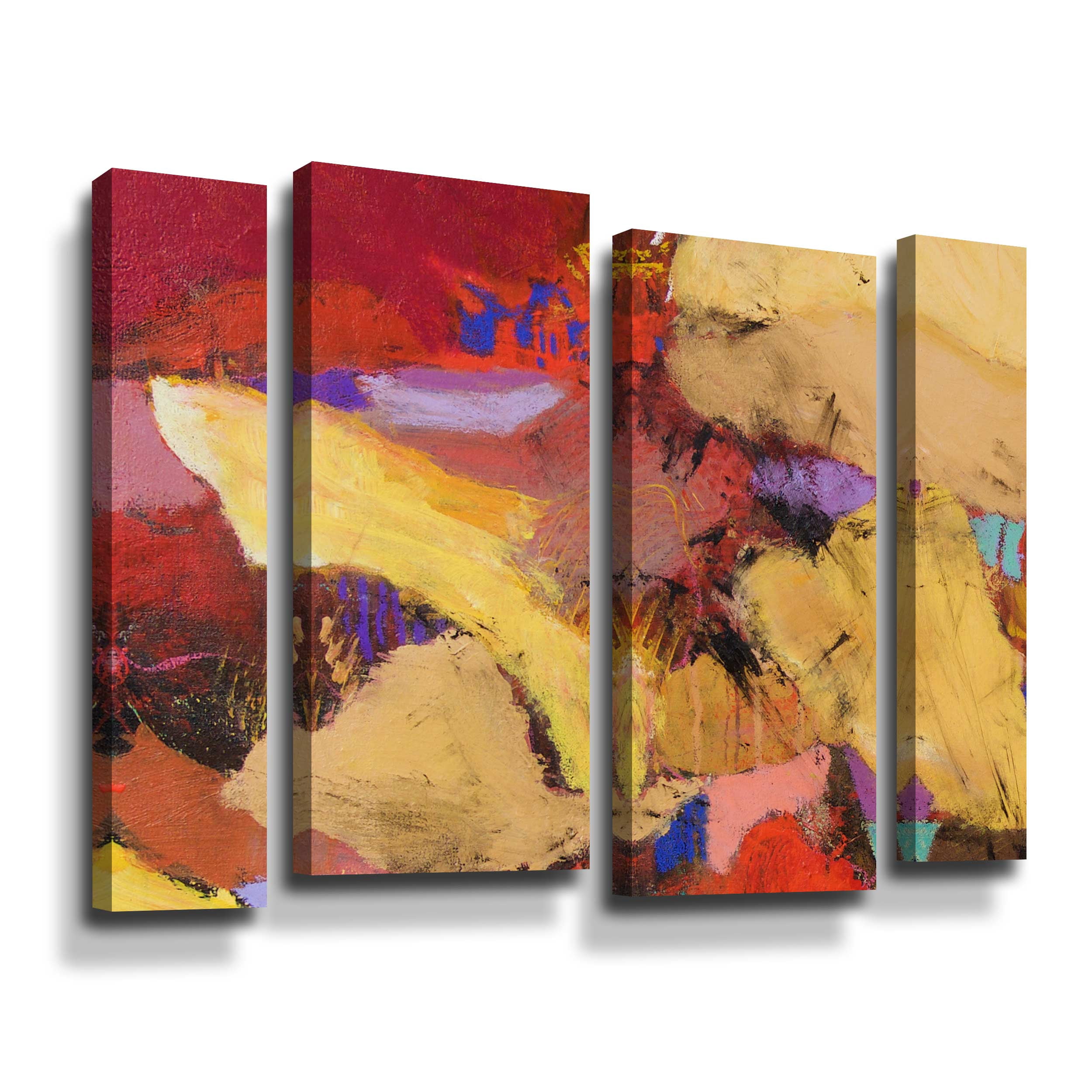 Artwall Kinky Thunder, 4 Piece Gallery Wrapped Canvas Staggered Set by Allan Friedlander