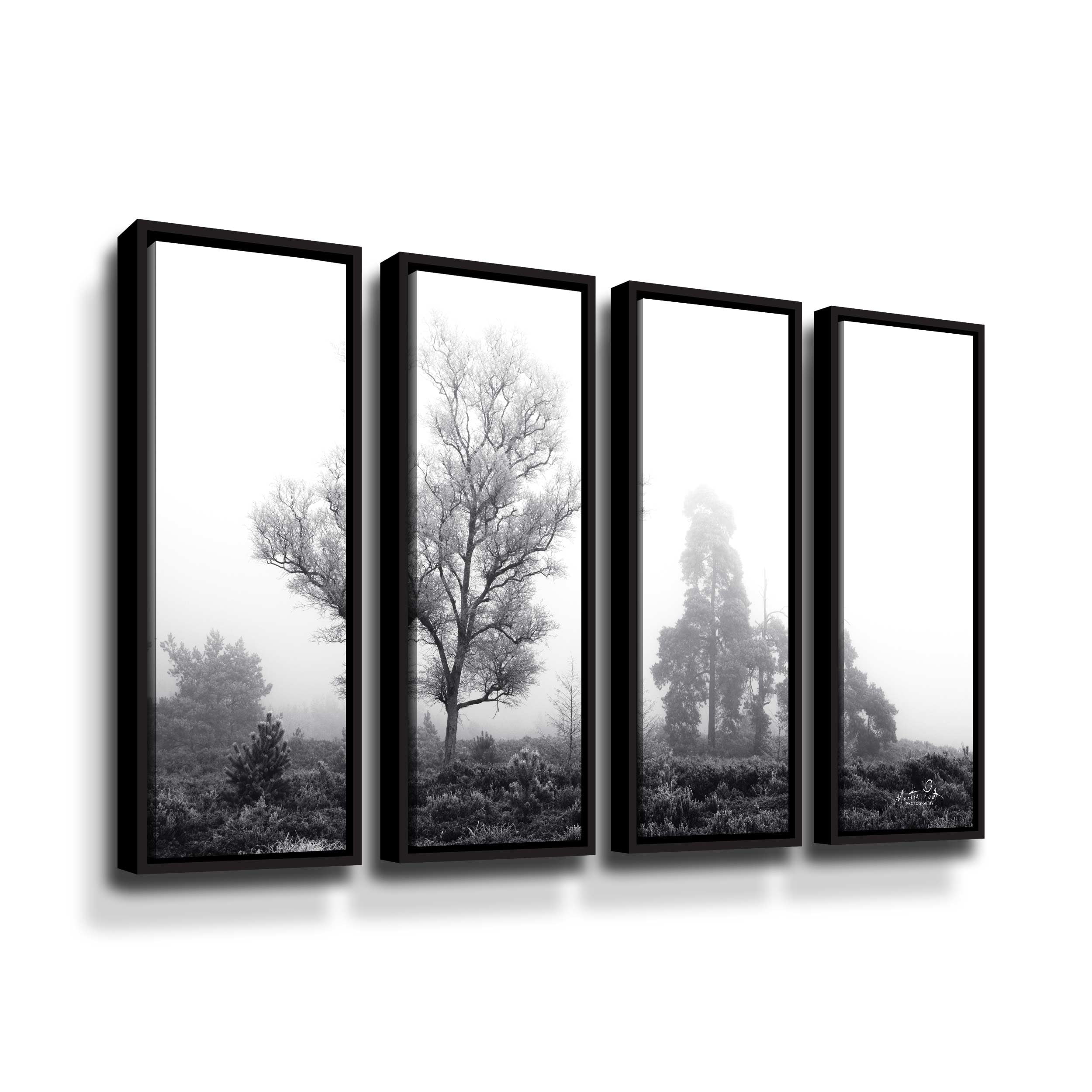 Artwall Less is More, 4 Piece Floater Framed Canvas Set by Martin Podt
