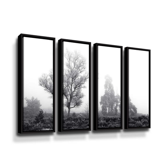 Artwall Less is More, 4 Piece Floater Framed Canvas Set by Martin Podt