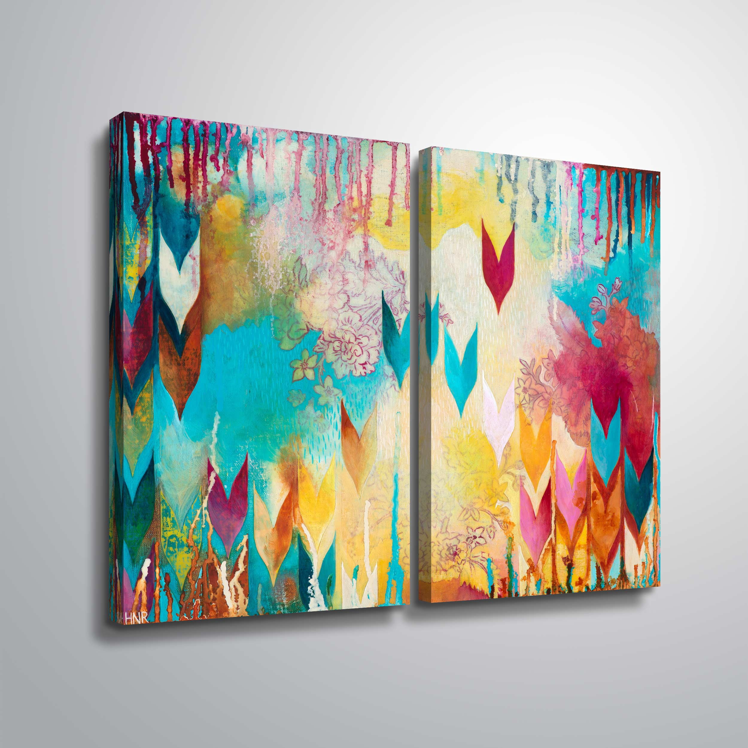 Artwall Life is Good, 2 Piece Gallery Wrapped Canvas Set by Heather noel Robinson