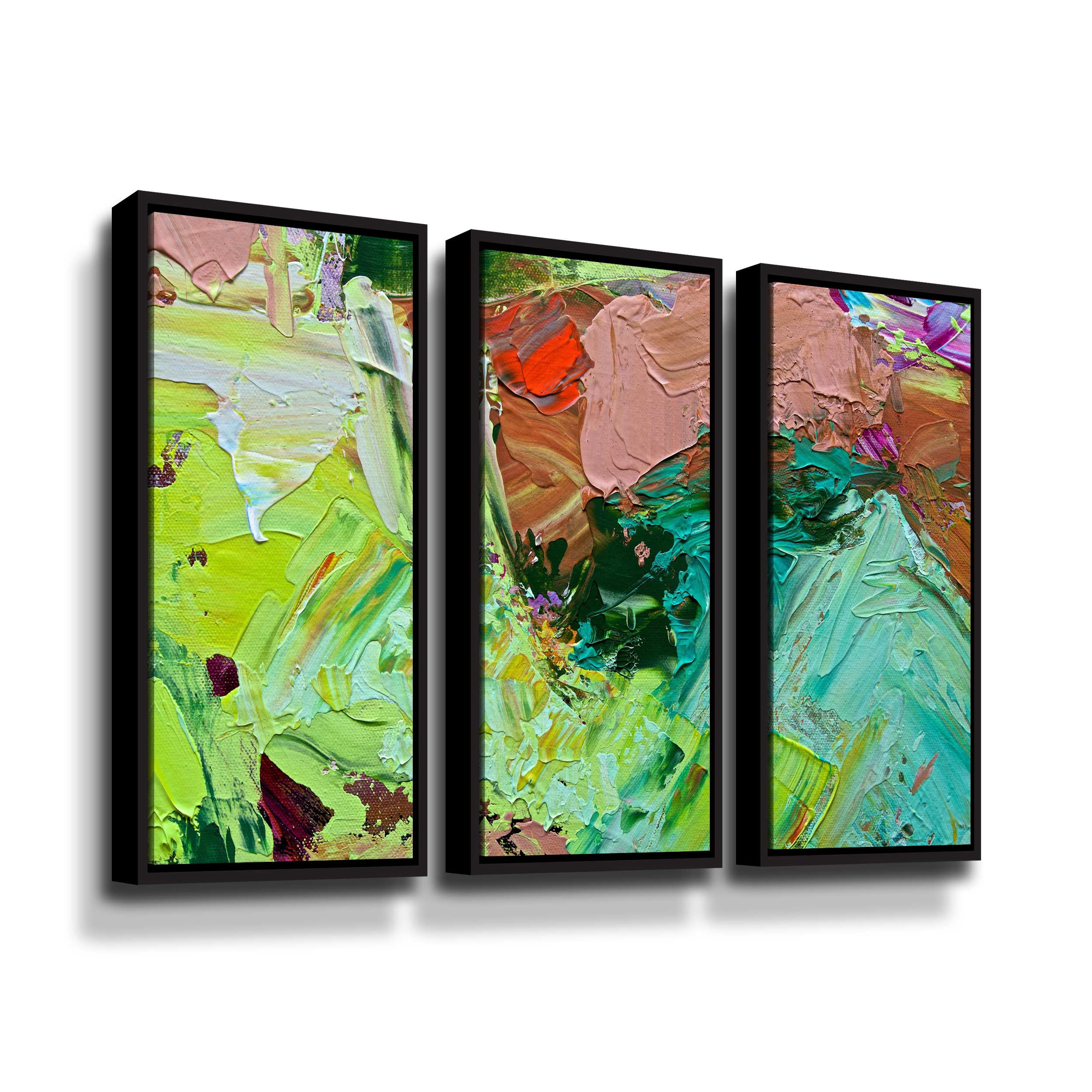 Artwall Light Rays, 3 Piece Floater Framed Canvas Set by Allan Friedlander