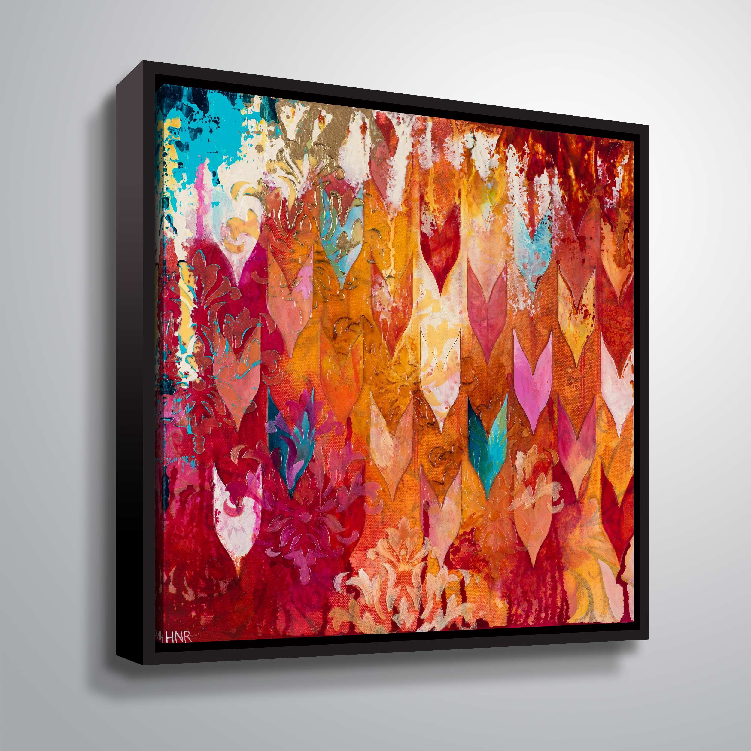 Artwall Love falls from the sky, Gallery Wrapped Floater-framed Canvas by Heather noel Robinson