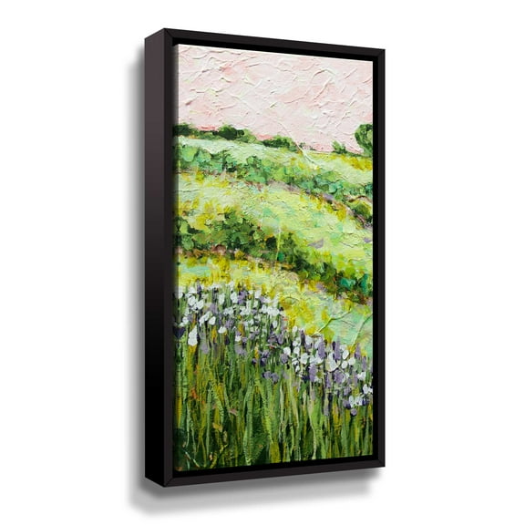 Artwall Morning Dew on the Irises, Gallery Wrapped Floater-framed Canvas by Allan Friedlander