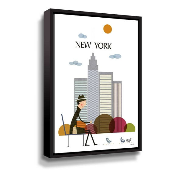 Artwall New York, Gallery Wrapped Floater-framed Canvas by Tomas Design