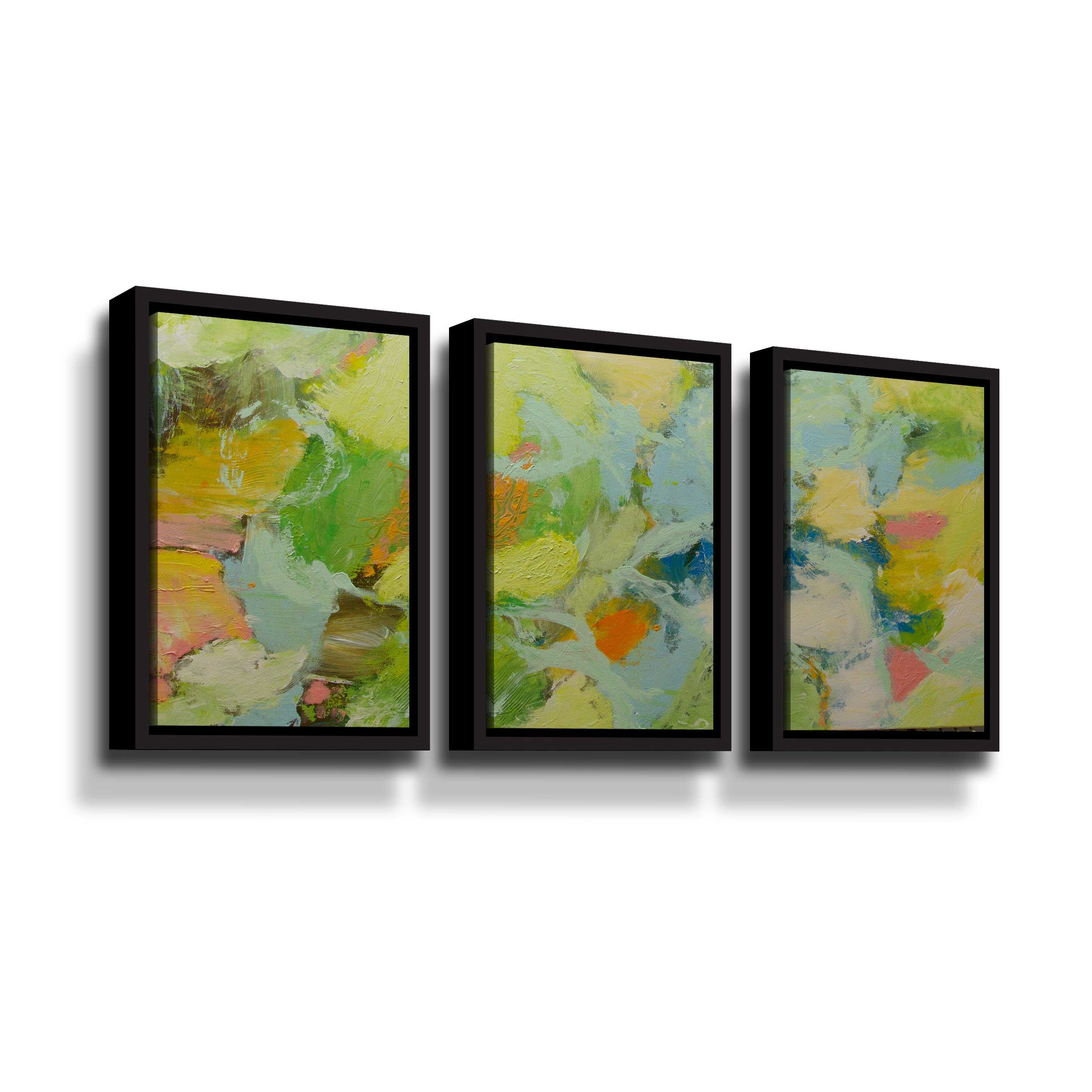 Artwall Parker 9082, 3 Piece Floater Framed Canvas Set by Allan Friedlander