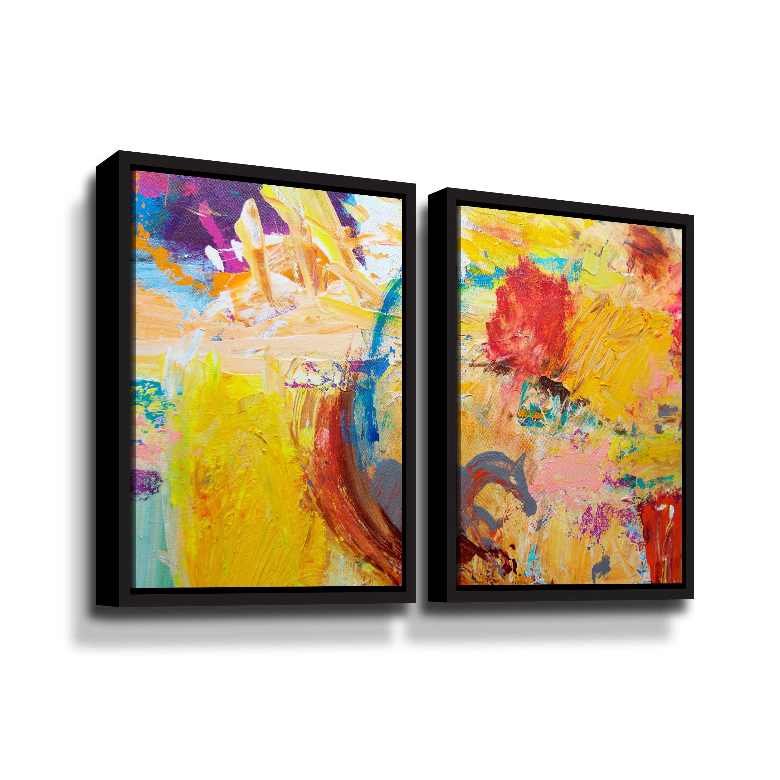 Artwall Parker 9083, 2 Piece Floater Framed Canvas Set by Allan Friedlander