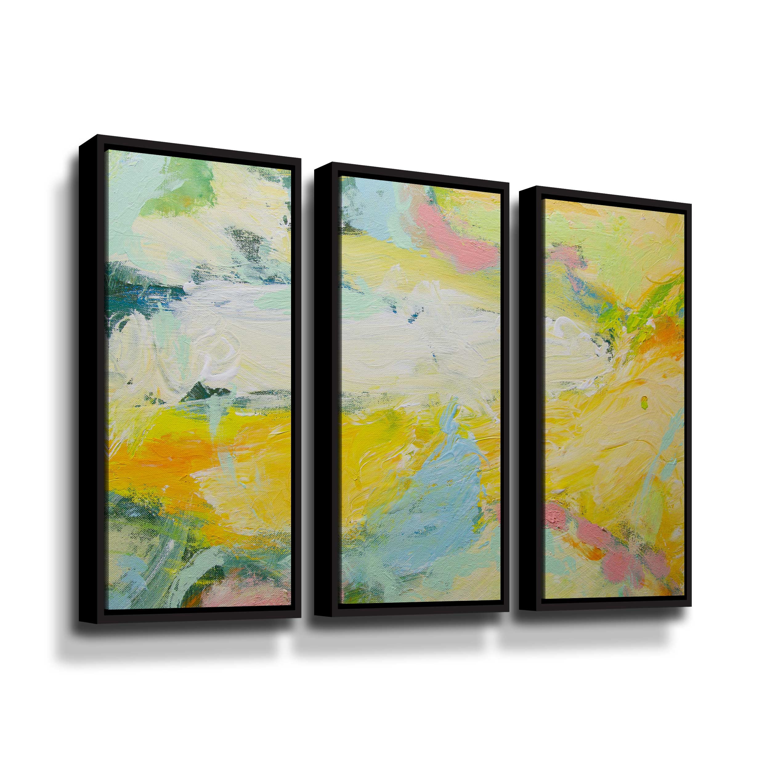 Artwall Parker 9086, 3 Piece Floater Framed Canvas Set by Allan Friedlander