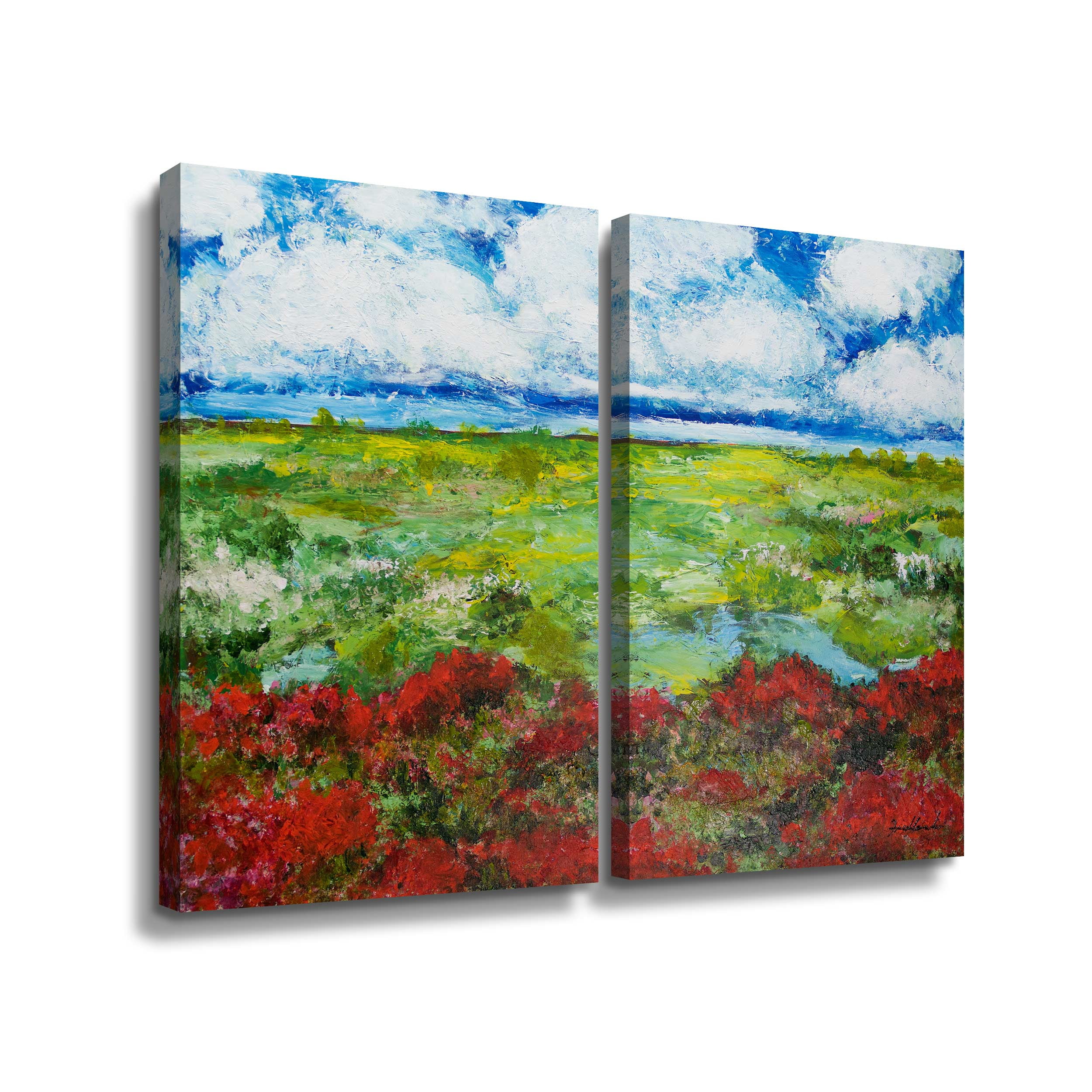 Artwall Red Berries, 2 Piece Gallery Wrapped Canvas Set by Allan Friedlander
