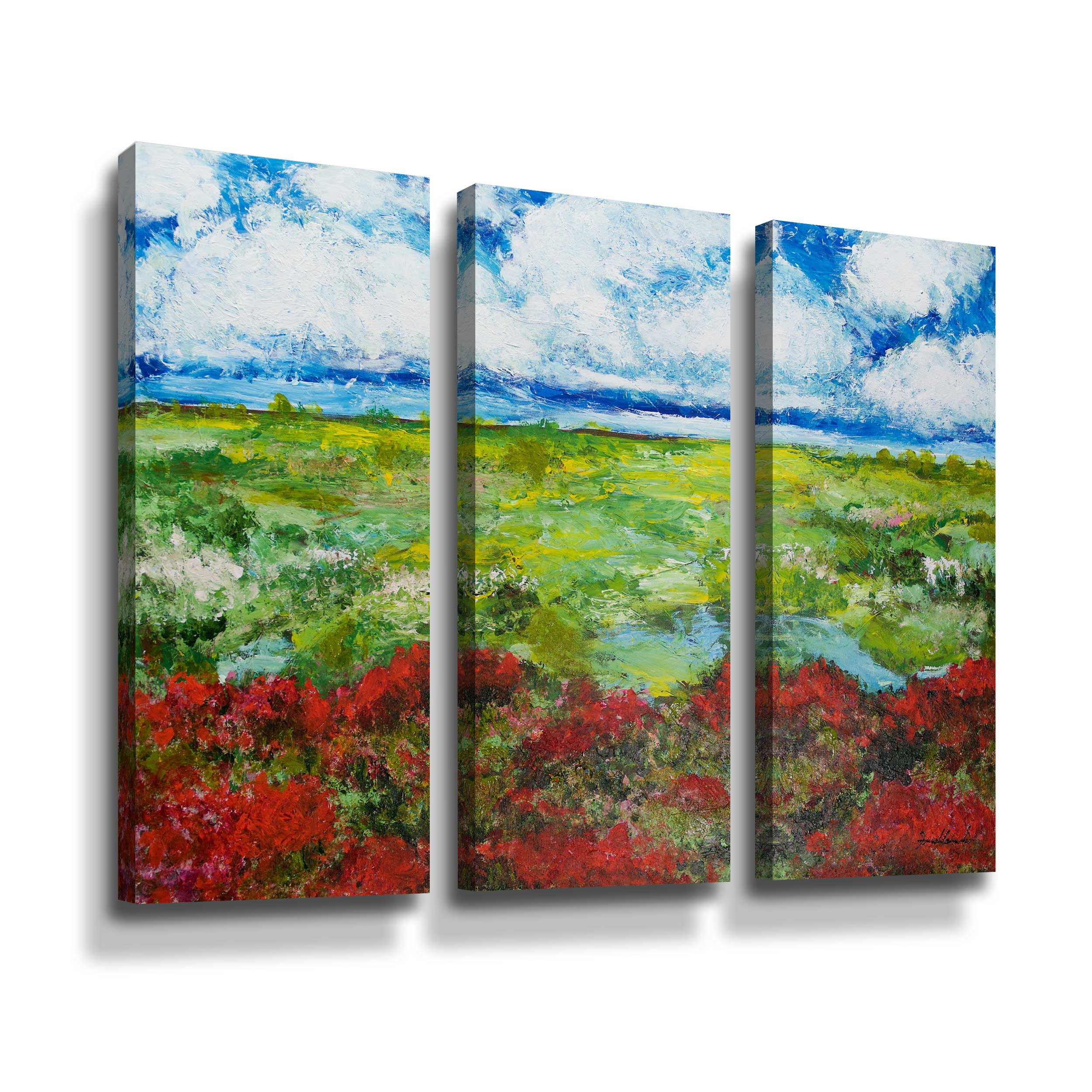 Artwall Red Berries, 3 Piece Gallery Wrapped Canvas Set by Allan Friedlander