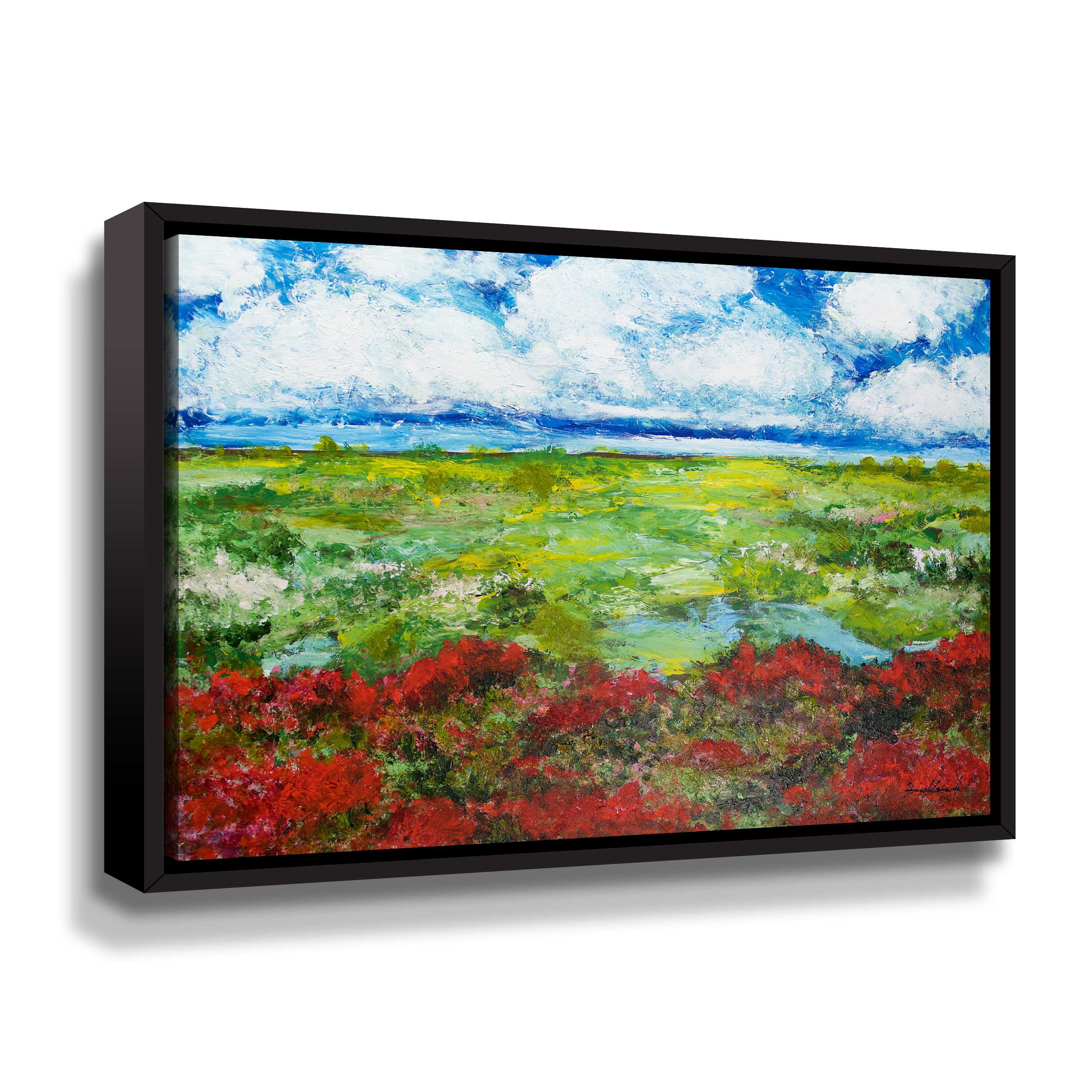 Artwall Red Berries, Gallery Wrapped Floater-framed Canvas by Allan Friedlander