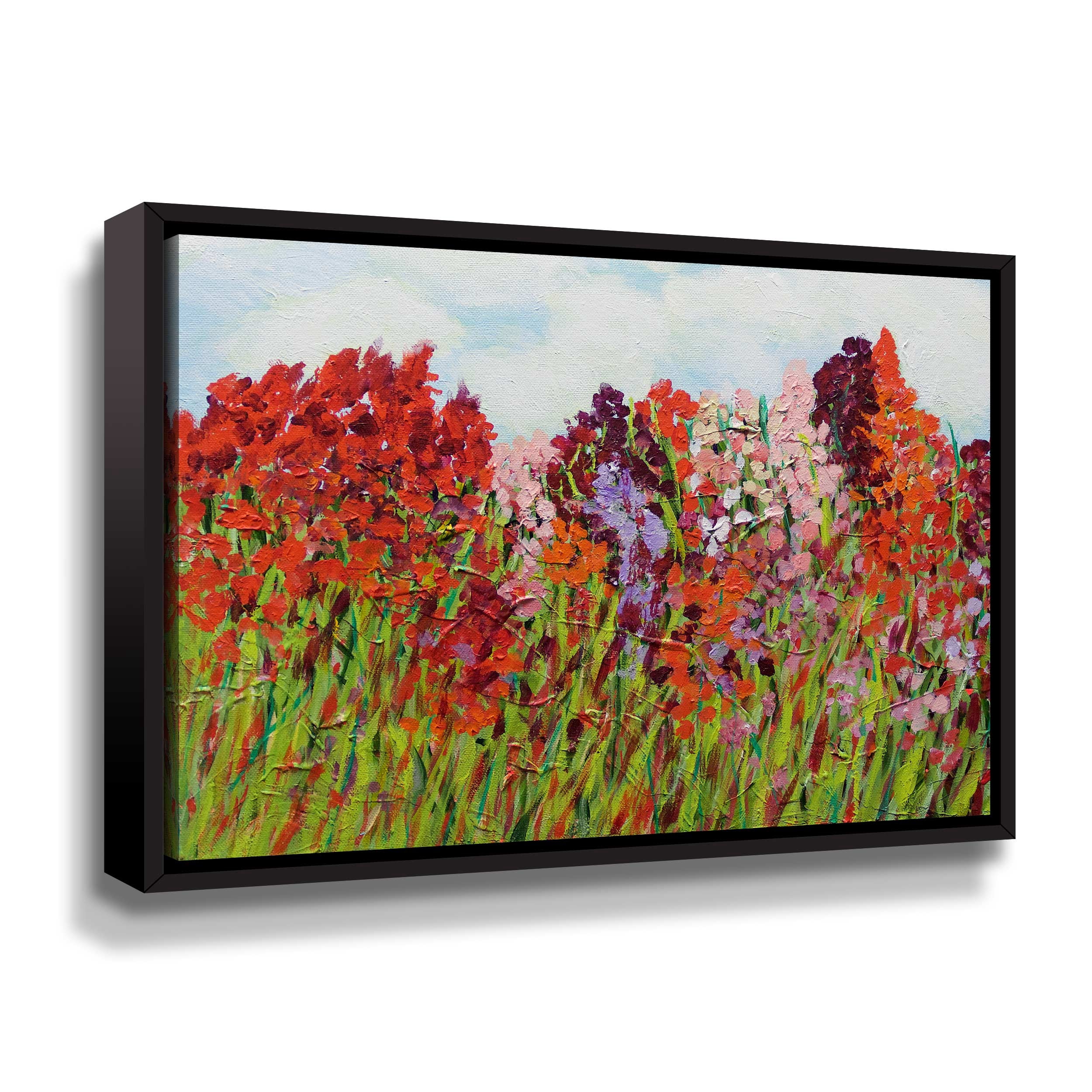 Artwall Red Garden, Gallery Wrapped Floater-framed Canvas by Allan Friedlander
