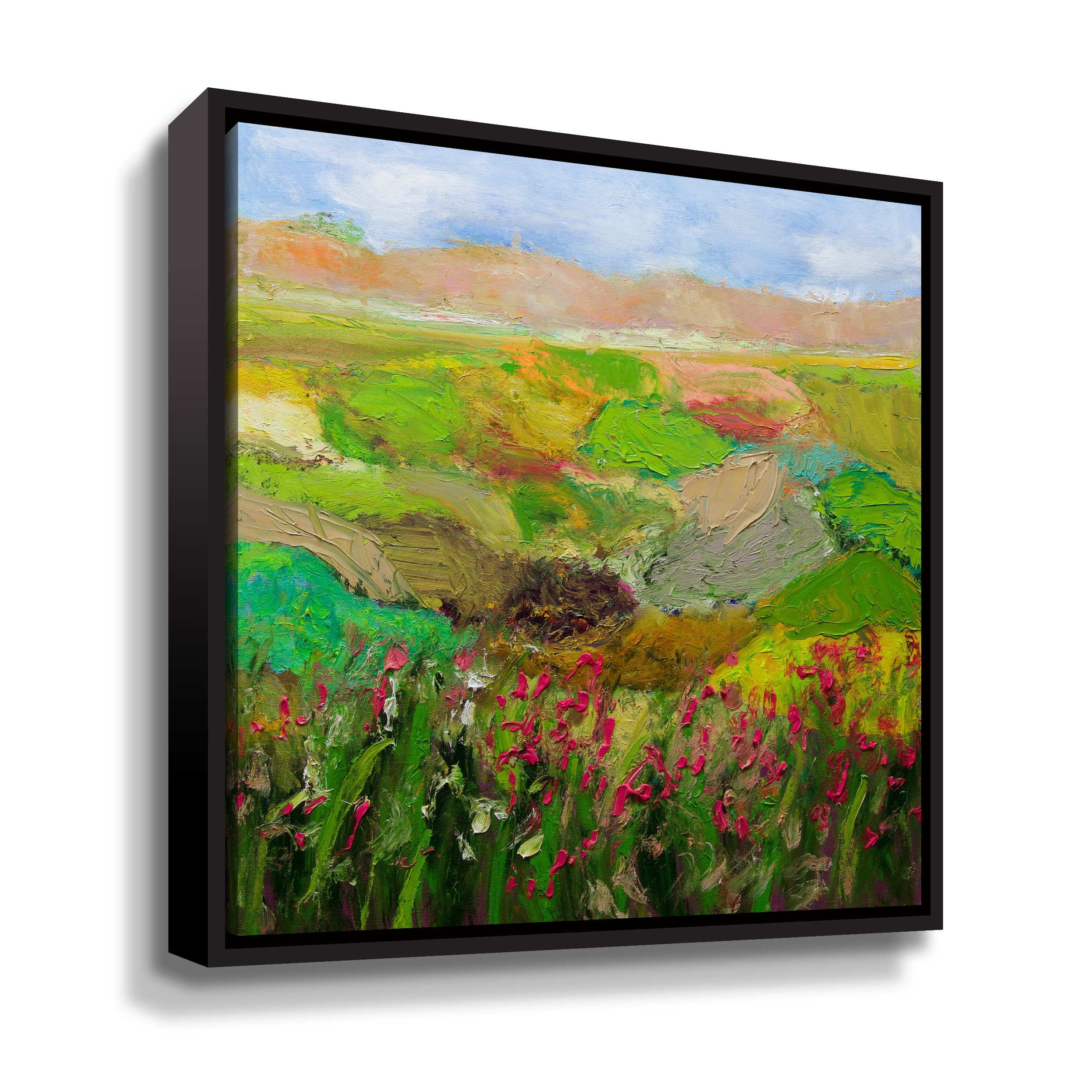 Artwall Red Roses, Gallery Wrapped Floater-framed Canvas by Allan Friedlander