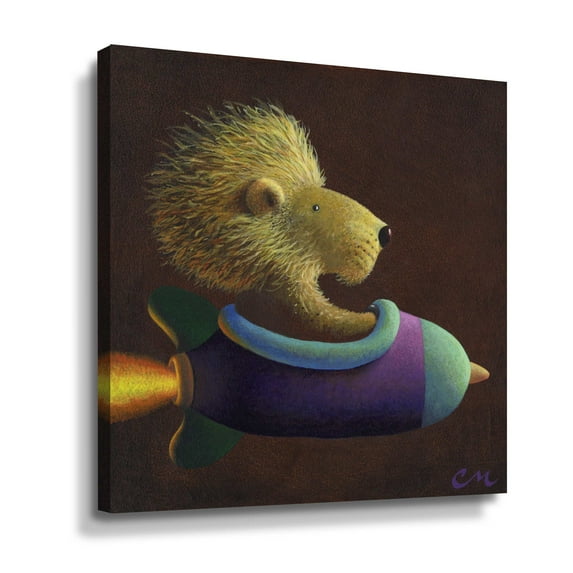 Artwall Rocket Lion, Gallery Wrapped Canvas by Chris Miles