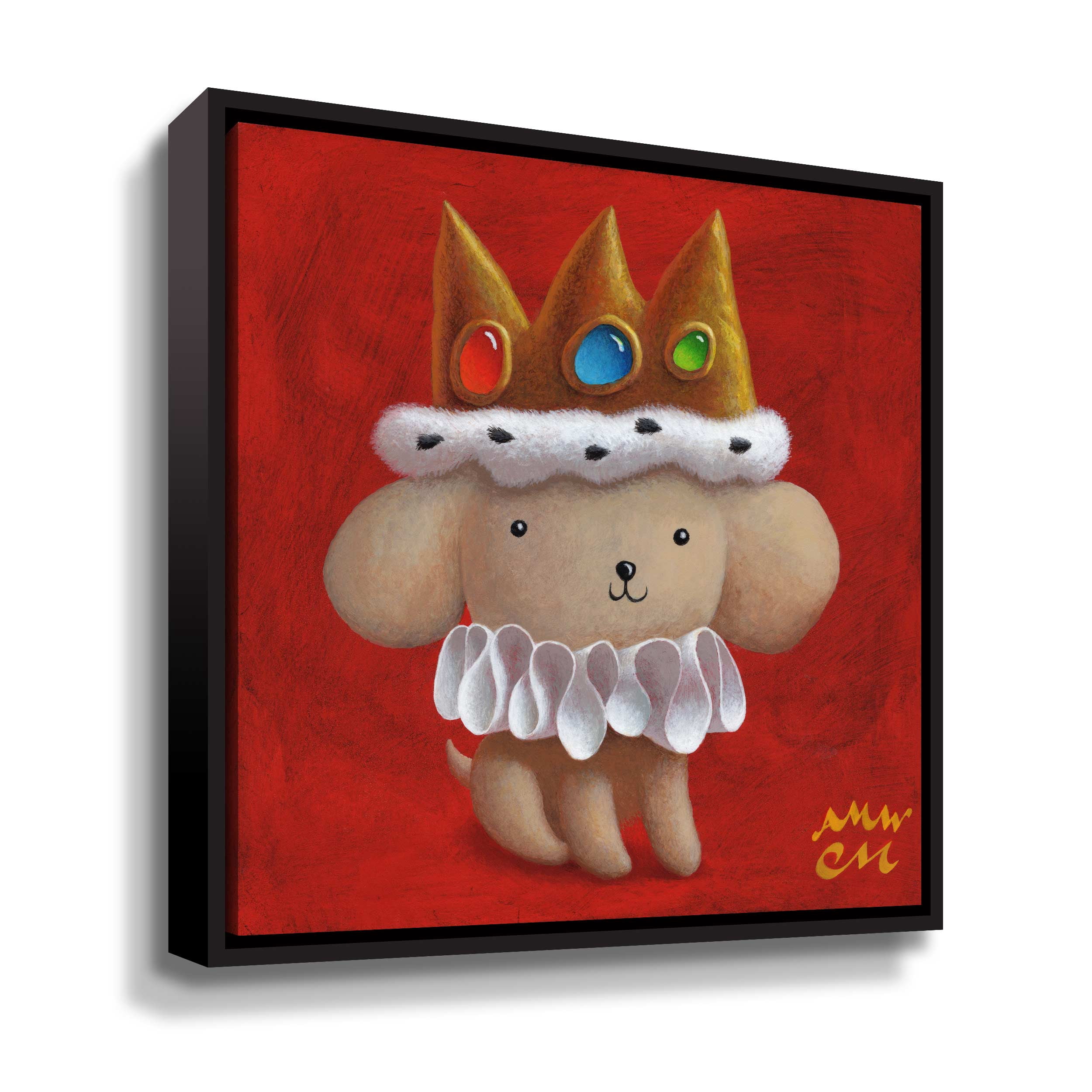 Artwall Royal Pup, Gallery Wrapped Floater-framed Canvas by Chris Miles