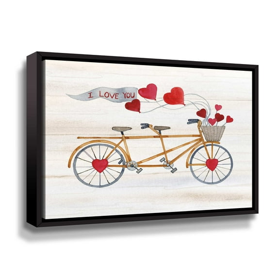 Artwall Rustic Valentine Bicycle , Gallery Wrapped Floater-framed Canvas by Kathleen Parr Mckenna