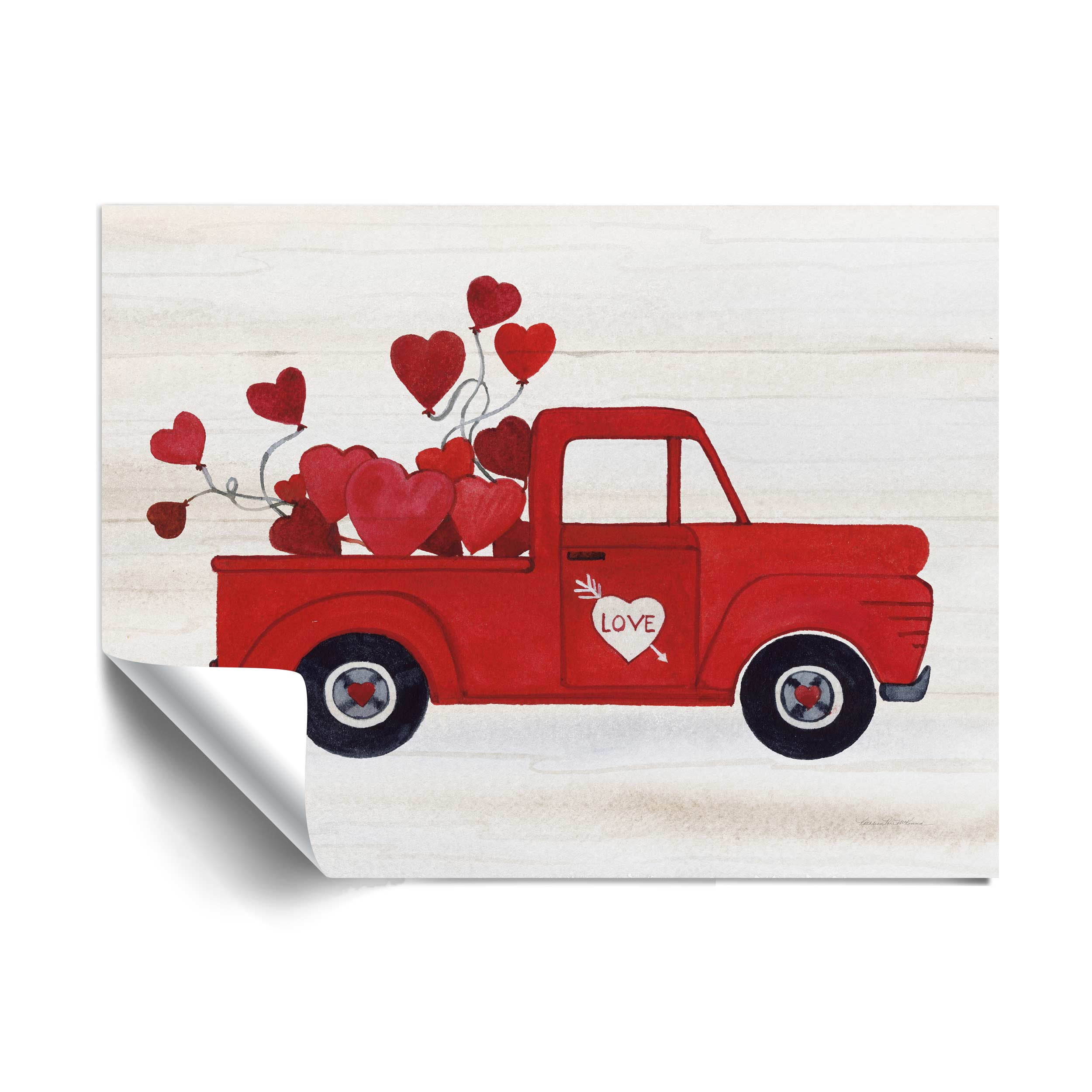 Artwall Rustic Valentine Truck, Removable Wall Art Mural by Kathleen Parr Mckenna