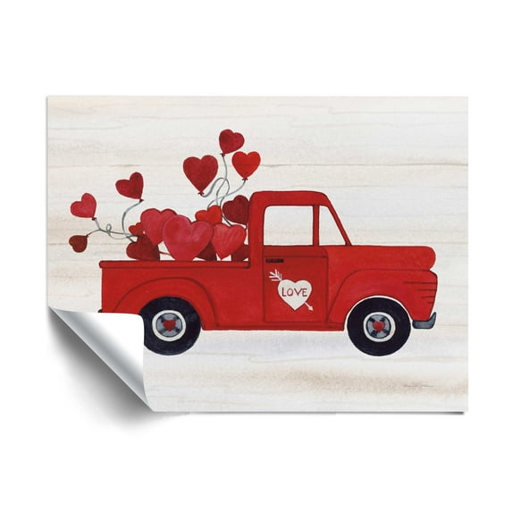 Artwall Rustic Valentine Truck, Removable Wall Art Mural by Kathleen Parr Mckenna