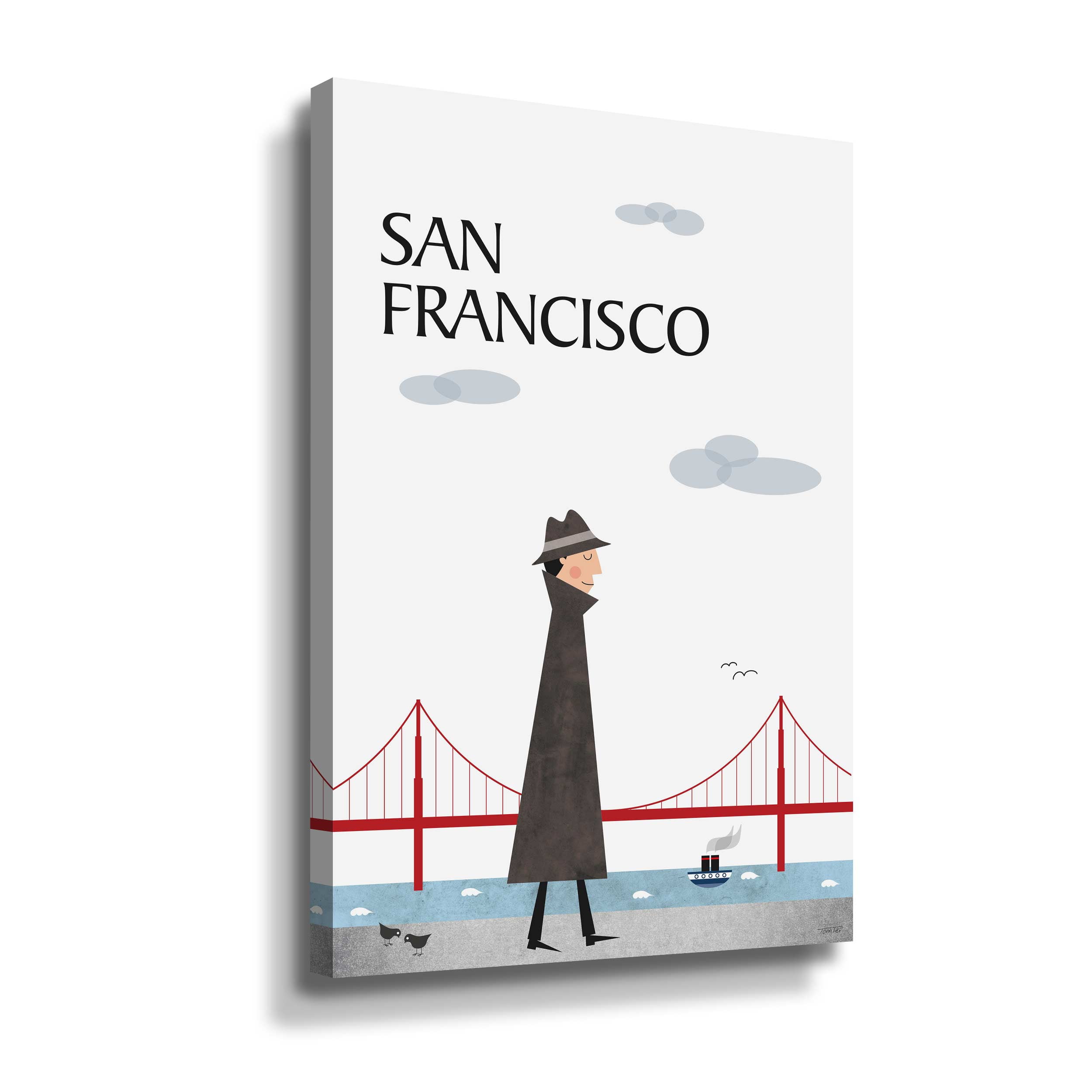 Artwall San Francisco, Gallery Wrapped Canvas by Tomas Design