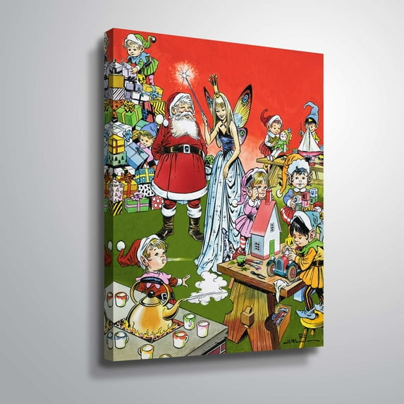 Artwall Santa Claus's Toy Factory, Gallery Wrapped Canvas by Jesus Blasco