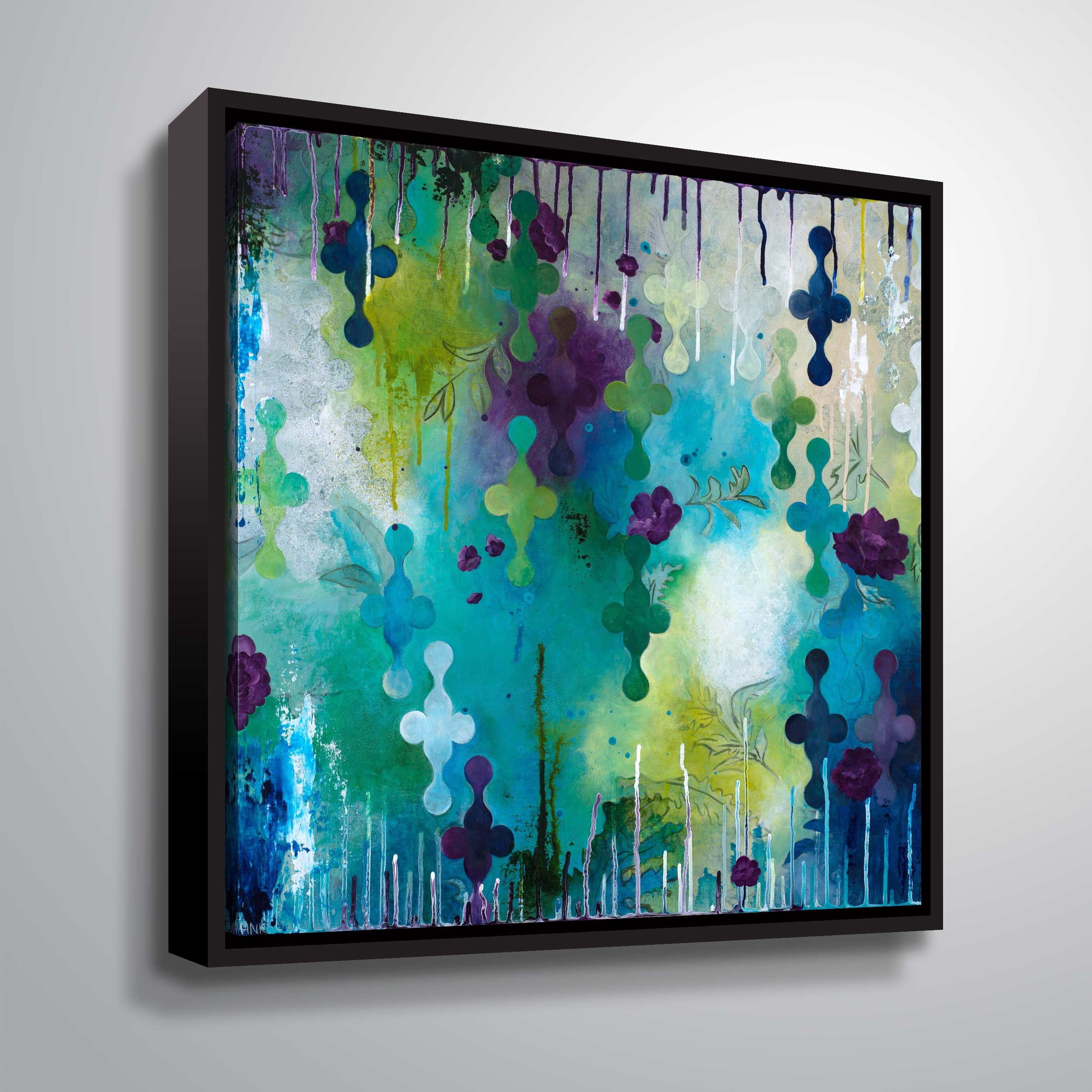 Artwall Seafoam Storm one, Gallery Wrapped Floater-framed Canvas by Heather noel Robinson