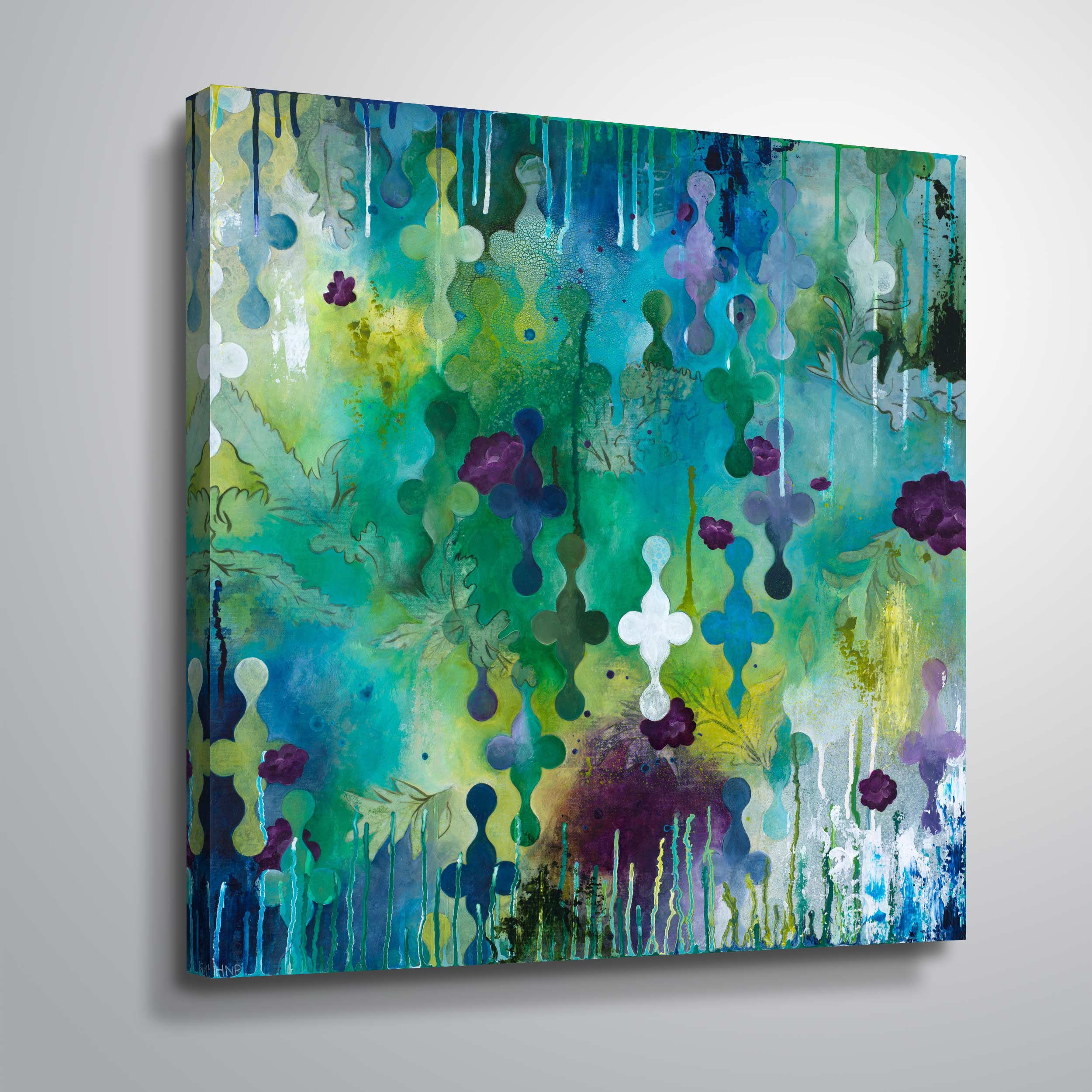 Artwall Seafoam Storm two, Gallery Wrapped Canvas by Heather noel Robinson