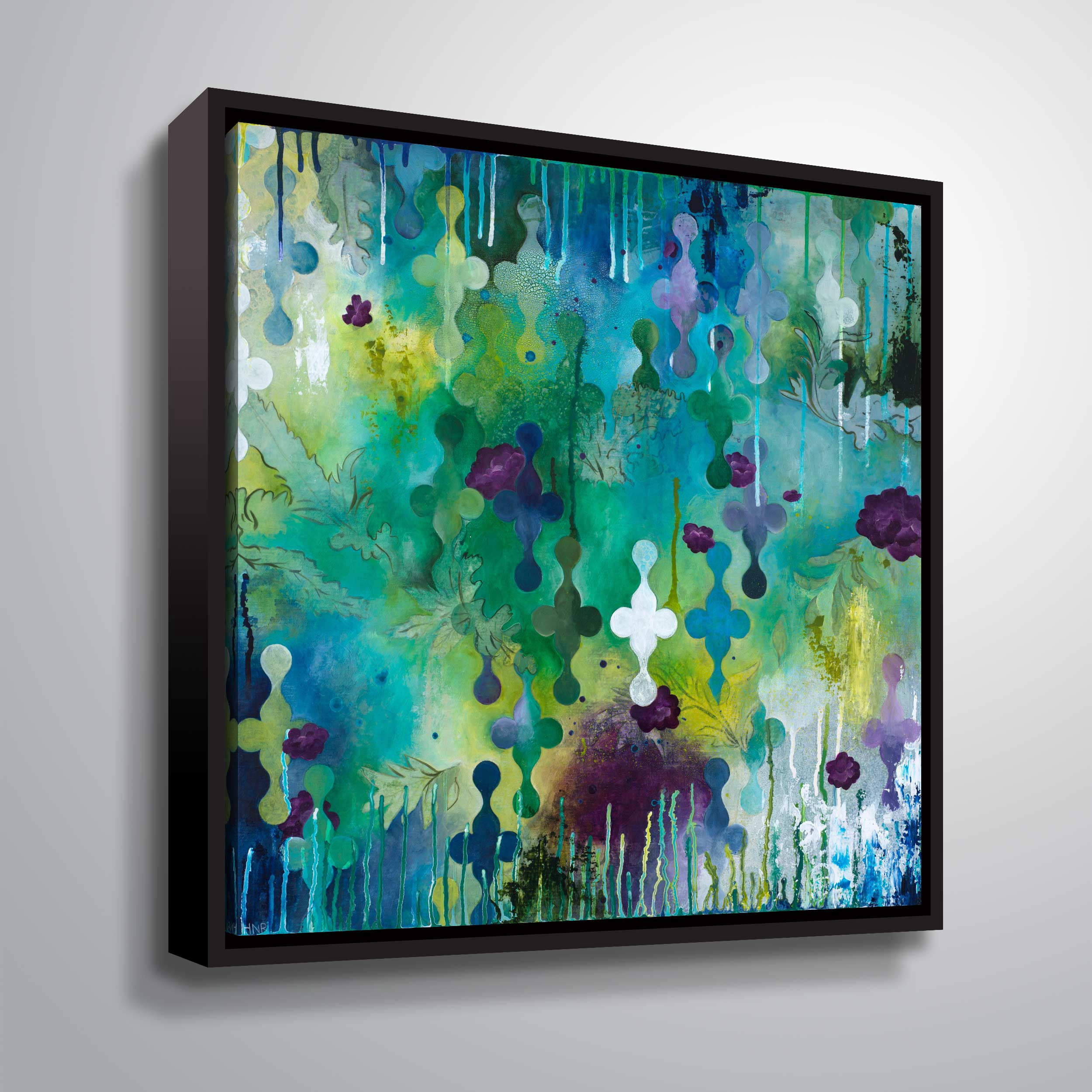 Artwall Seafoam Storm two, Gallery Wrapped Floater-framed Canvas by Heather Noel Robinson