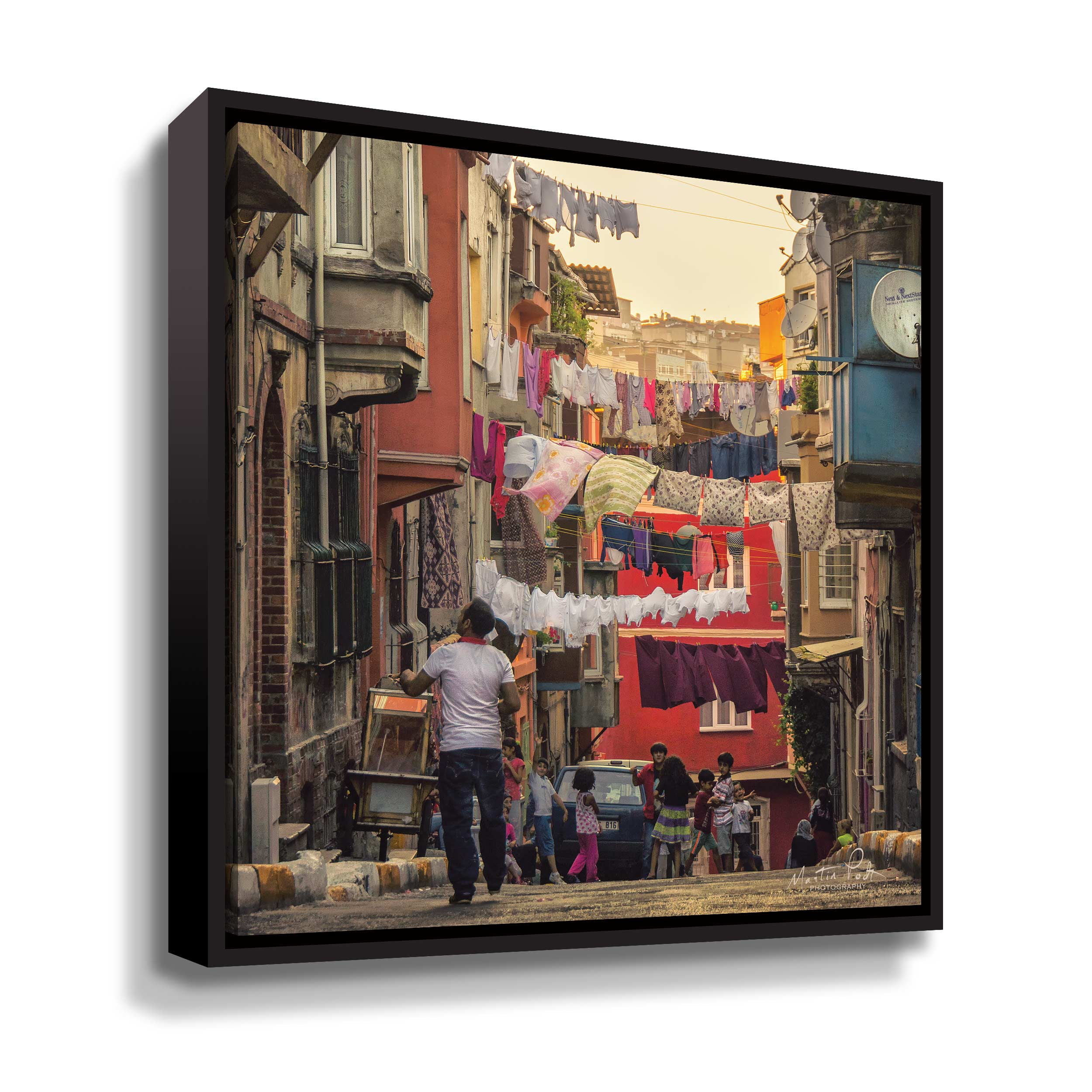 Artwall Streets of Istanbul, Gallery Wrapped Floater-framed Canvas by Martin Podt