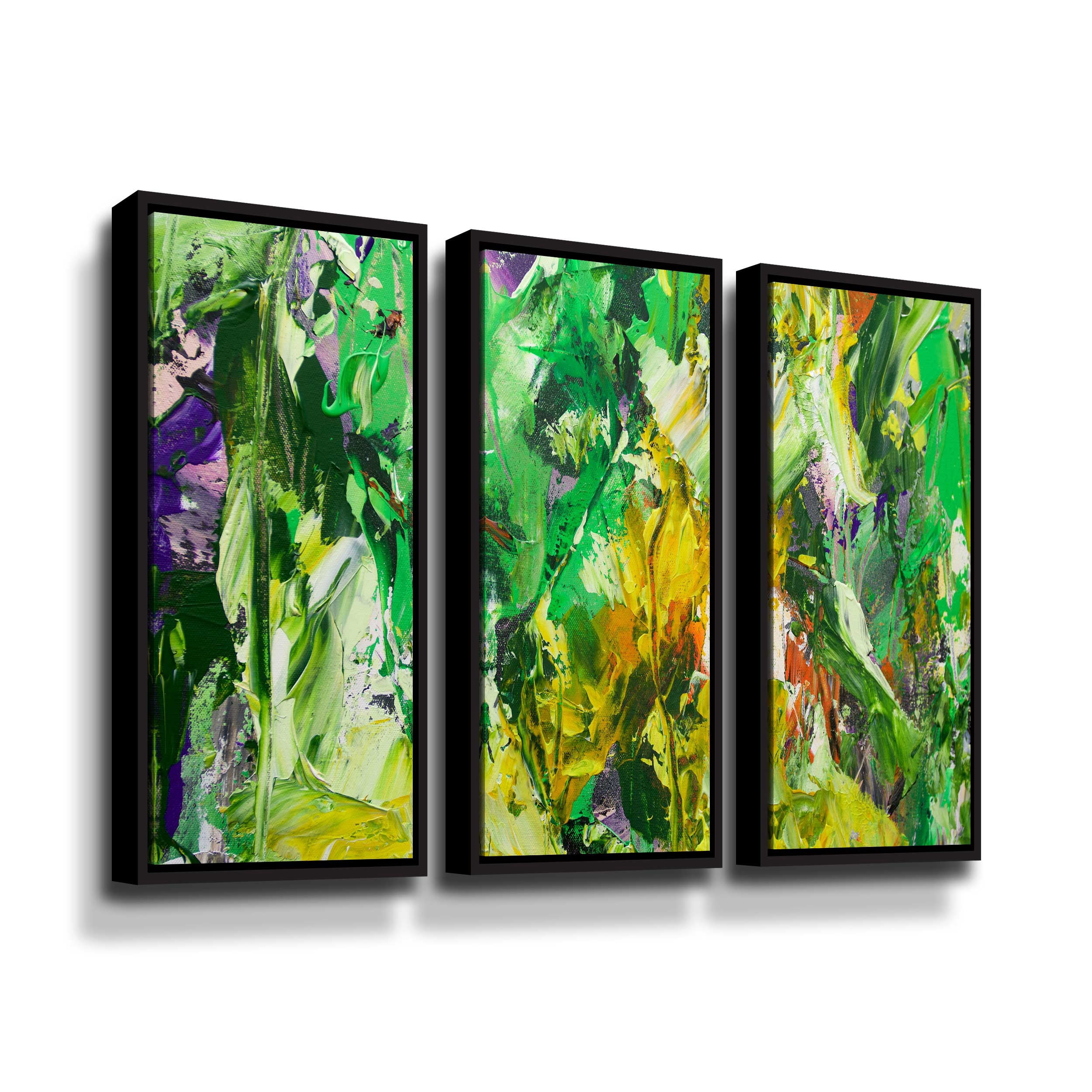 Artwall Summer Heat, 3 Piece Floater Framed Canvas Set by Allan Friedlander