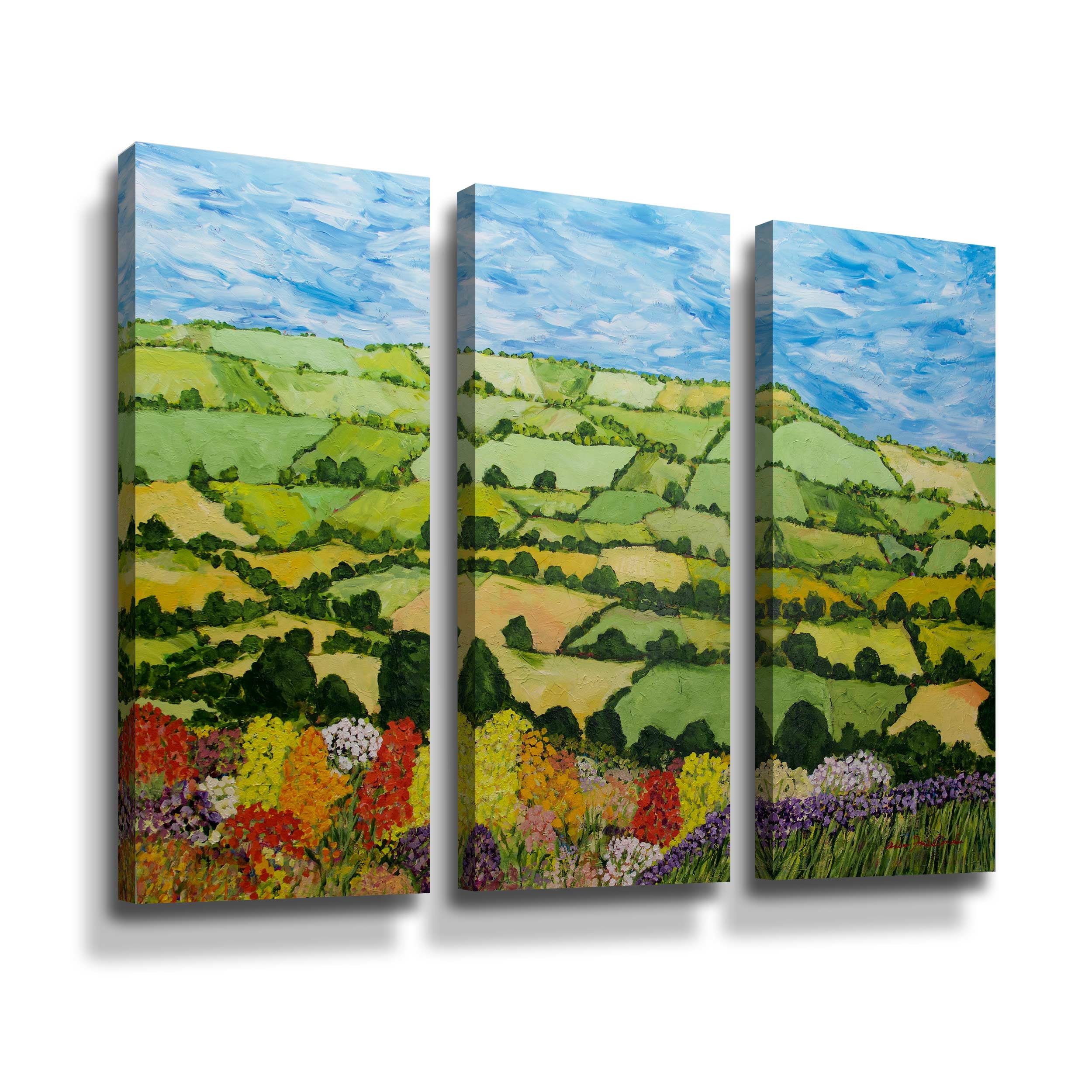 Artwall Summer Sunshine, 3 Piece Gallery Wrapped Canvas Set by Allan Friedlander