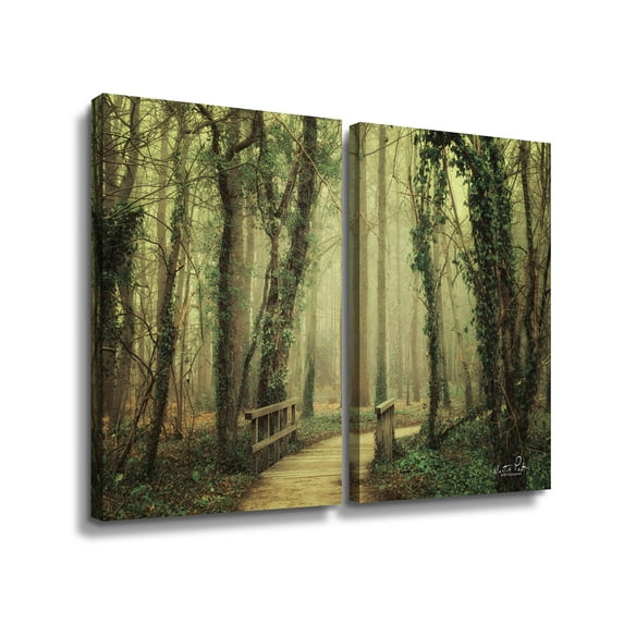 Artwall The Bridge, 2 Piece Gallery Wrapped Canvas Set by Martin Podt