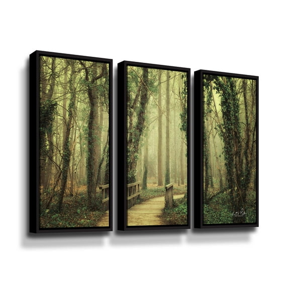 Artwall The Bridge, 3 Piece Floater Framed Canvas Set by Martin Podt