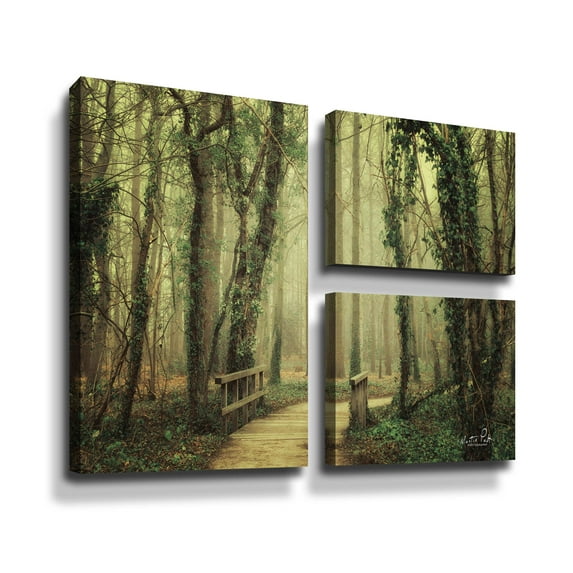 Artwall The Bridge, 3 Piece Gallery Wrapped Canvas Flag Set by Martin Podt