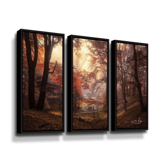 Artwall The Pool, 3 Piece Floater Framed Canvas Set by Martin Podt