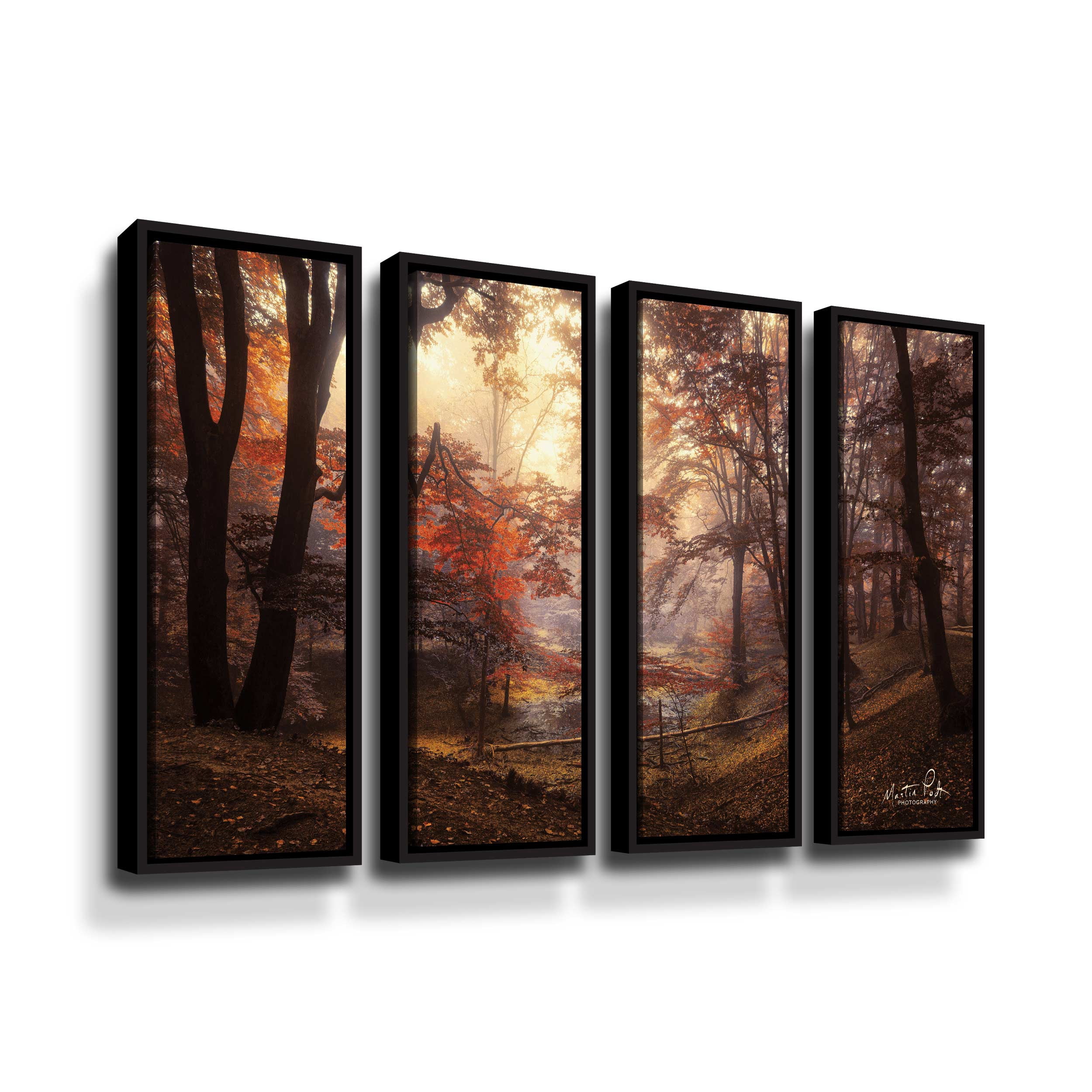 Artwall The Pool, 4 Piece Floater Framed Canvas Set by Martin Podt