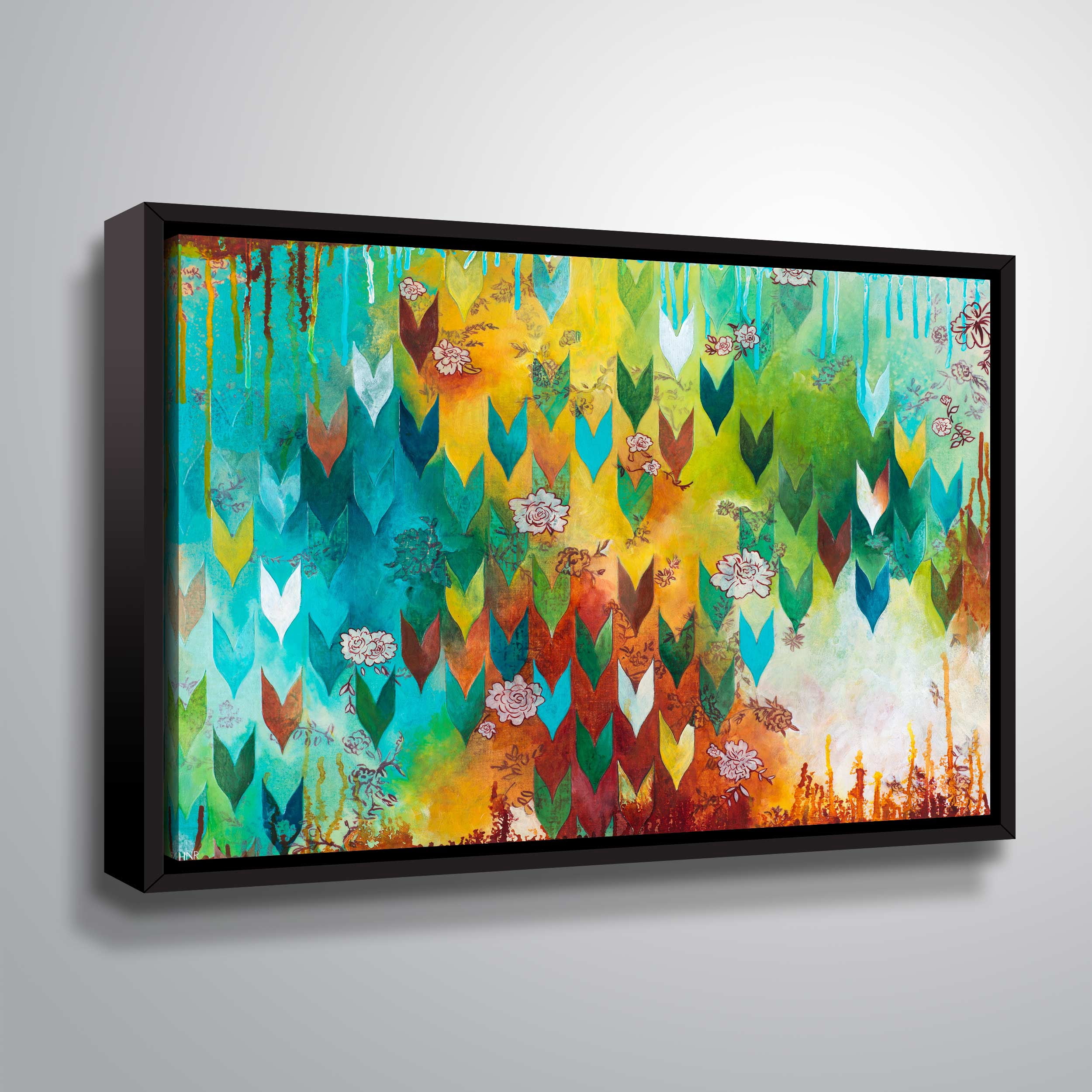 Artwall The key to happiness, Gallery Wrapped Floater-framed Canvas by Heather noel Robinson