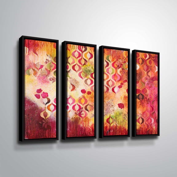Artwall This kind of romance, 4 Piece Floater Framed Canvas Set by Heather Noel Robinson