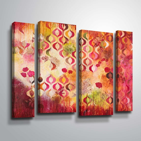Artwall This kind of romance, 4 Piece Gallery Wrapped Canvas Staggered Set by Heather noel Robinson