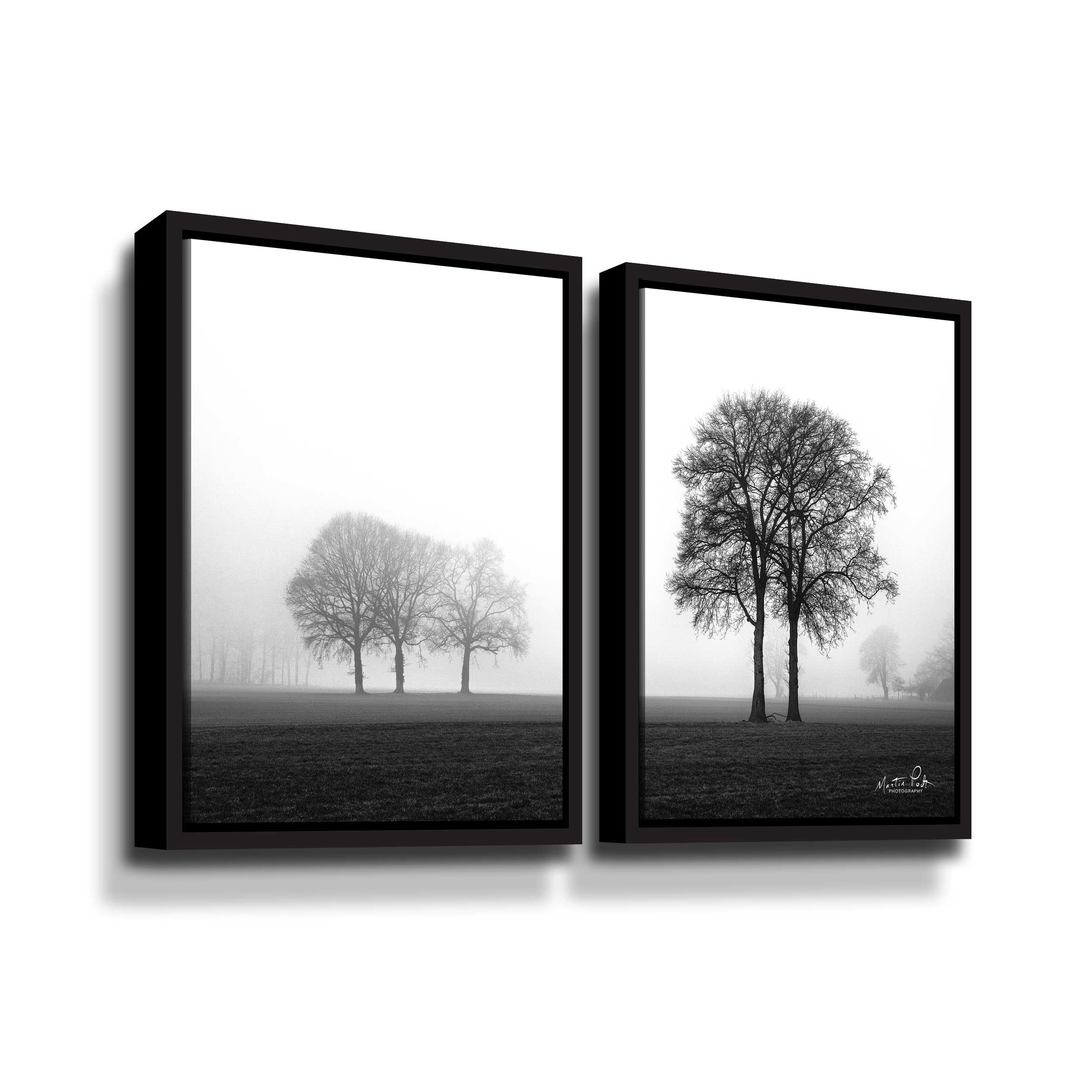 Artwall Together Again, 2 Piece Floater Framed Canvas Set by Martin Podt