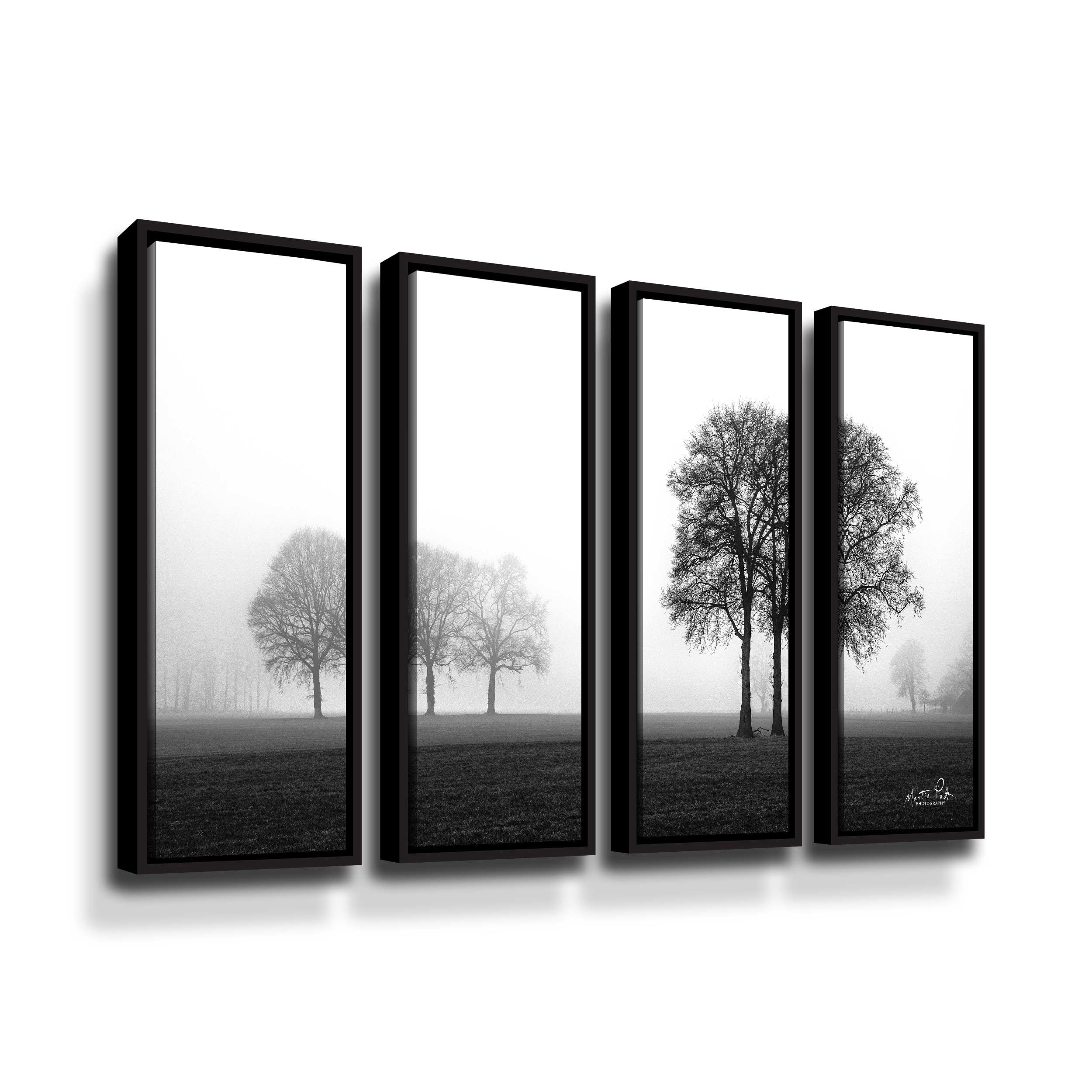 Artwall Together Again, 4 Piece Floater Framed Canvas Set by Martin Podt