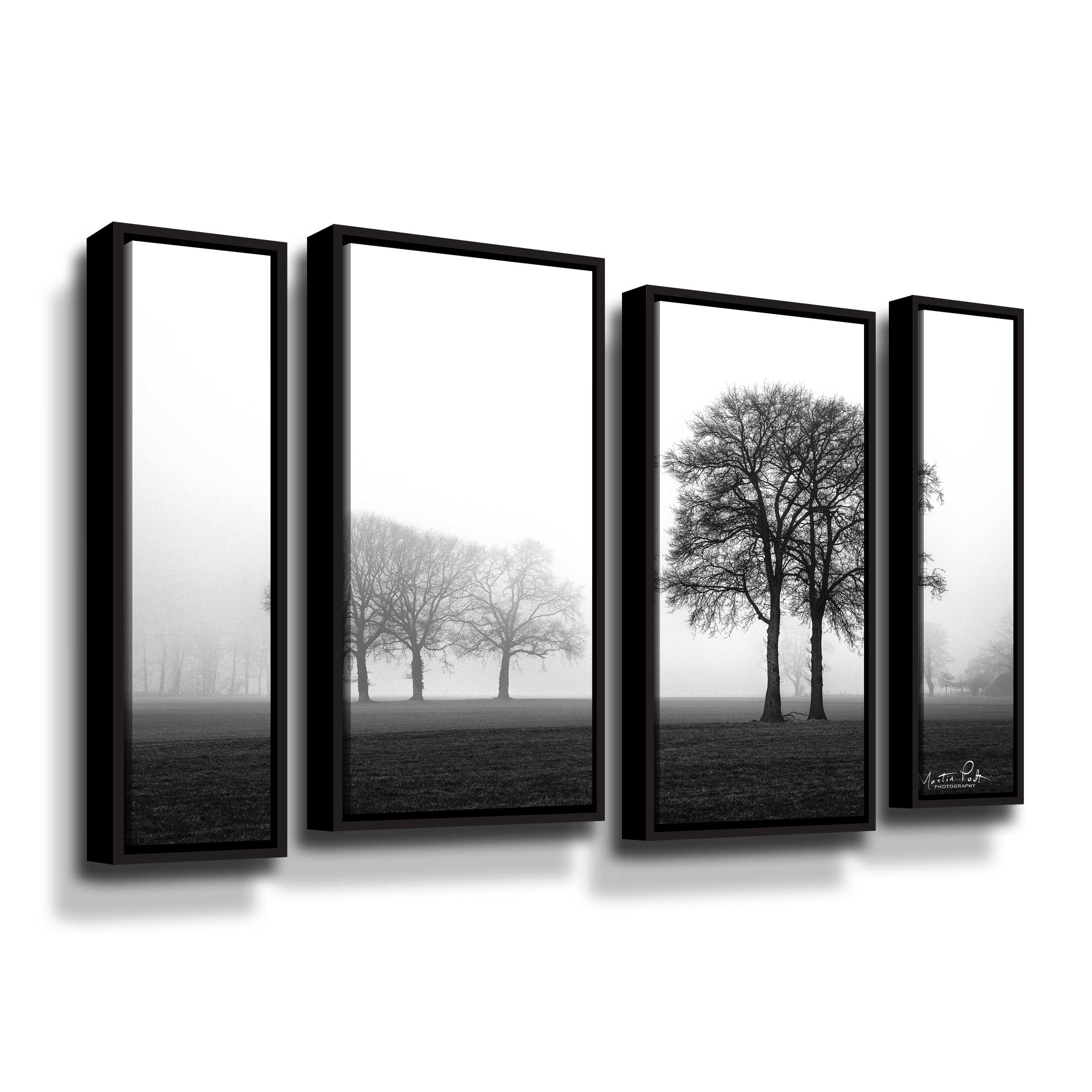 Artwall Together Again, 4 Piece Floater Framed Canvas Staggered Set by Martin Podt