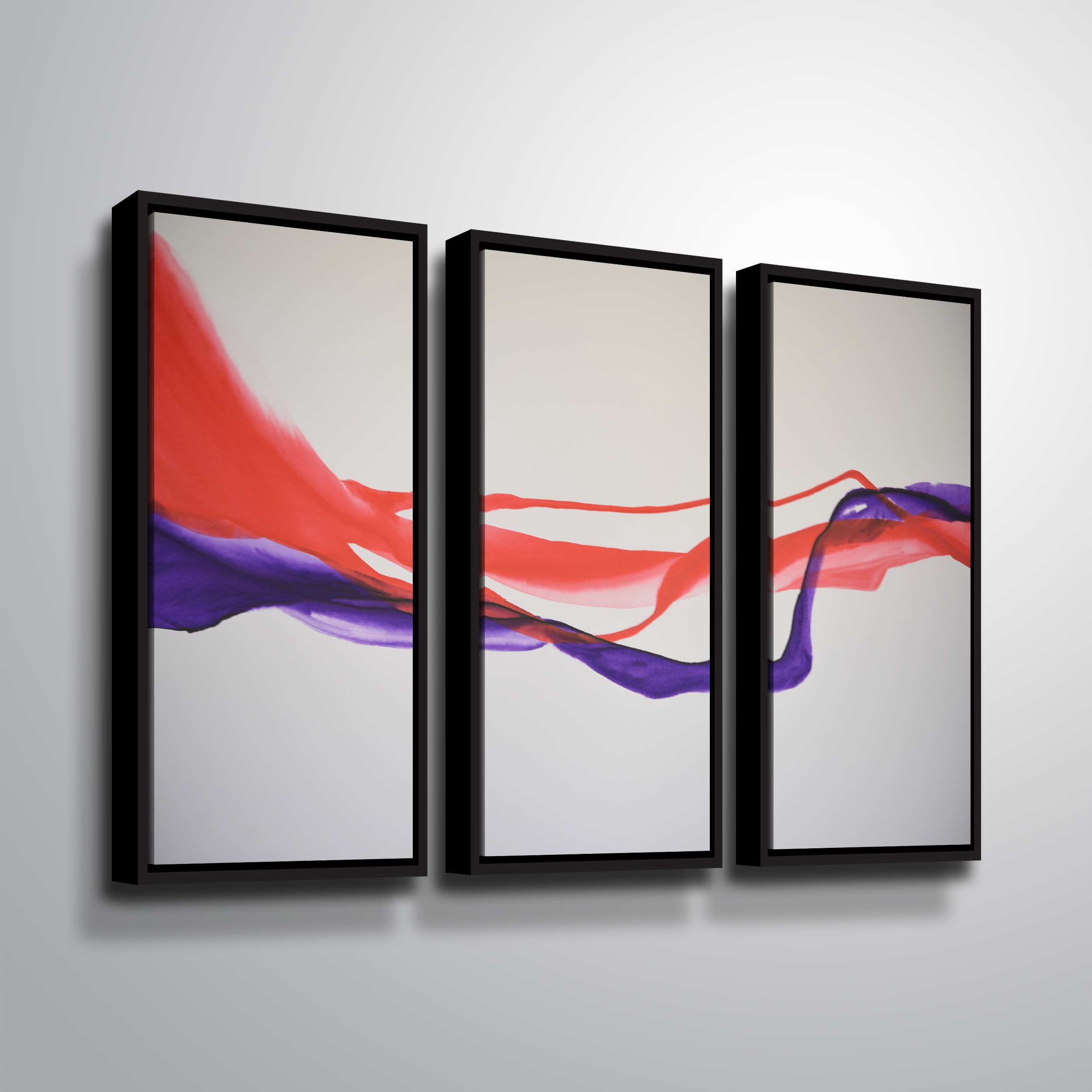 Artwall Unfolding, 3 Piece Floater Framed Canvas Set by Patricia Coulter