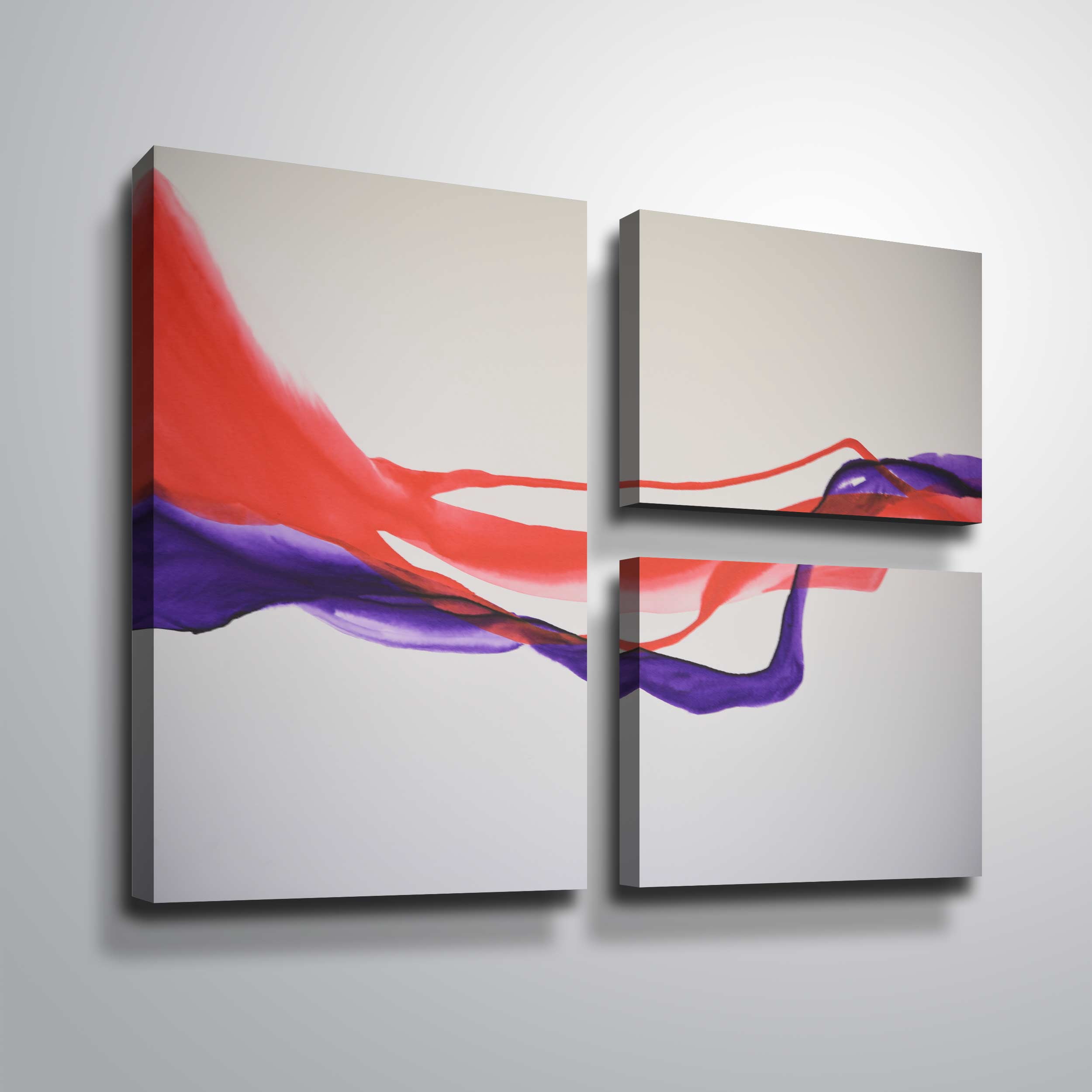 Artwall Unfolding, 3 Piece Gallery Wrapped Canvas Flag Set by Patricia Coulter