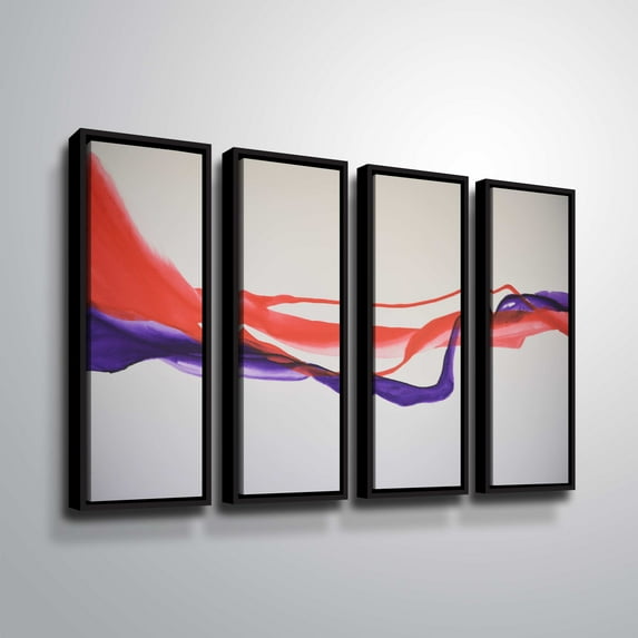 Artwall Unfolding, 4 Piece Floater Framed Canvas Set by Patricia Coulter
