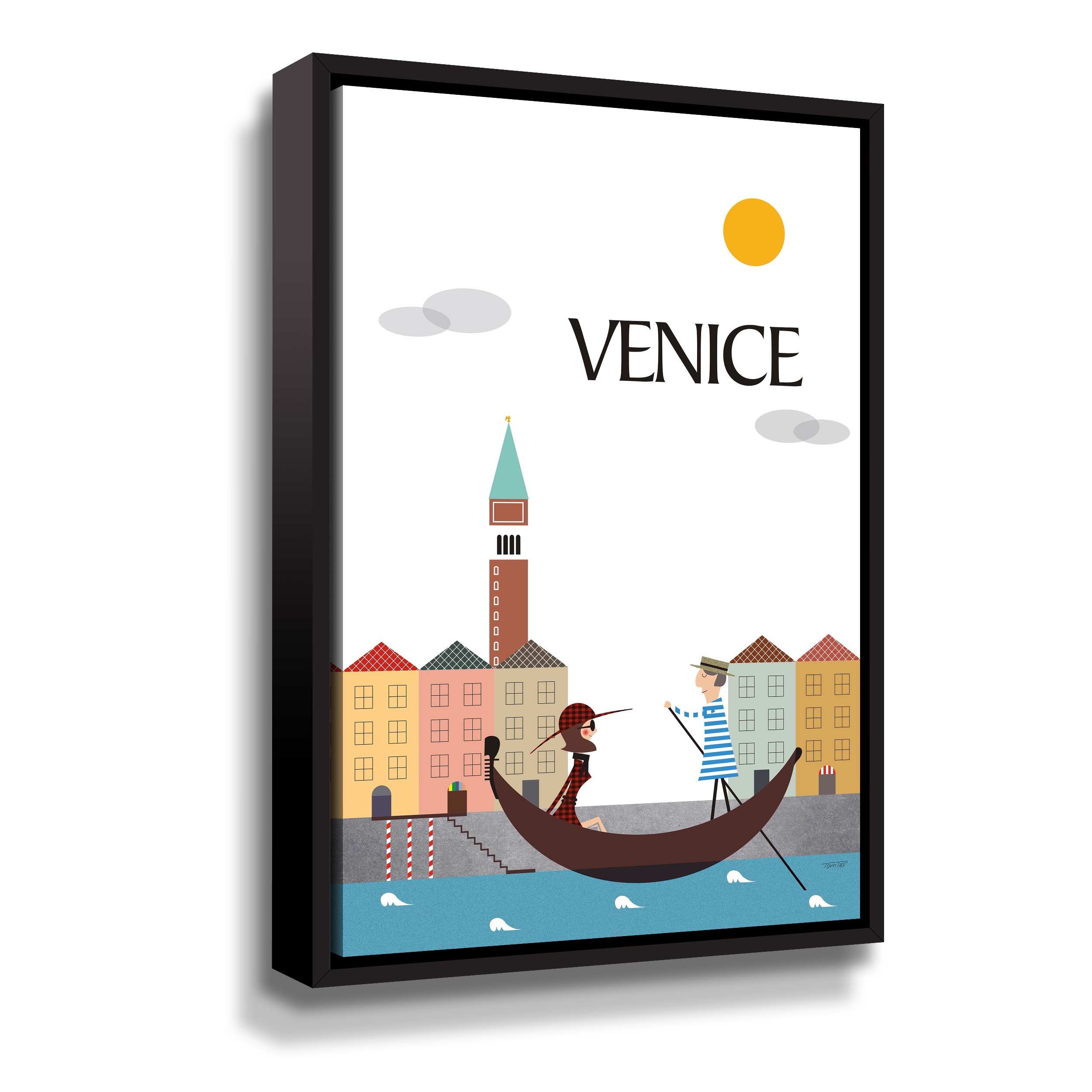 Artwall Venice, Gallery Wrapped Floater-framed Canvas by Tomas Design