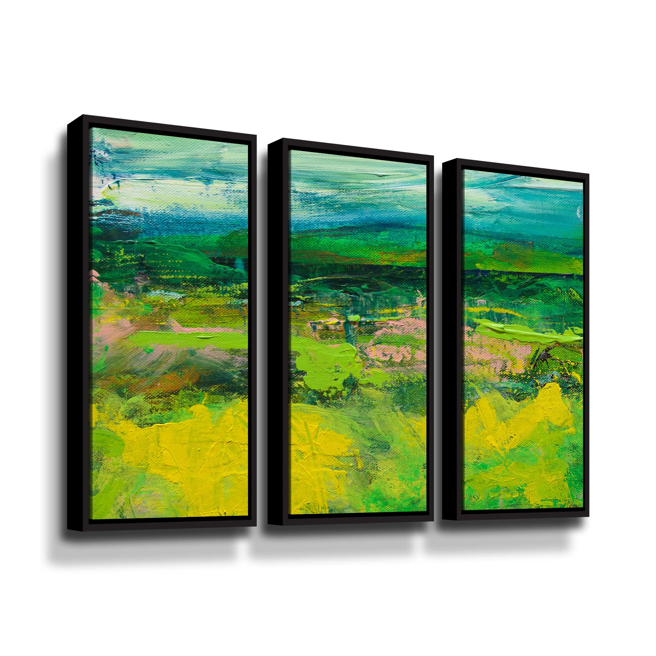 Artwall Walking Path, 3 Piece Floater Framed Canvas Set by Allan Friedlander